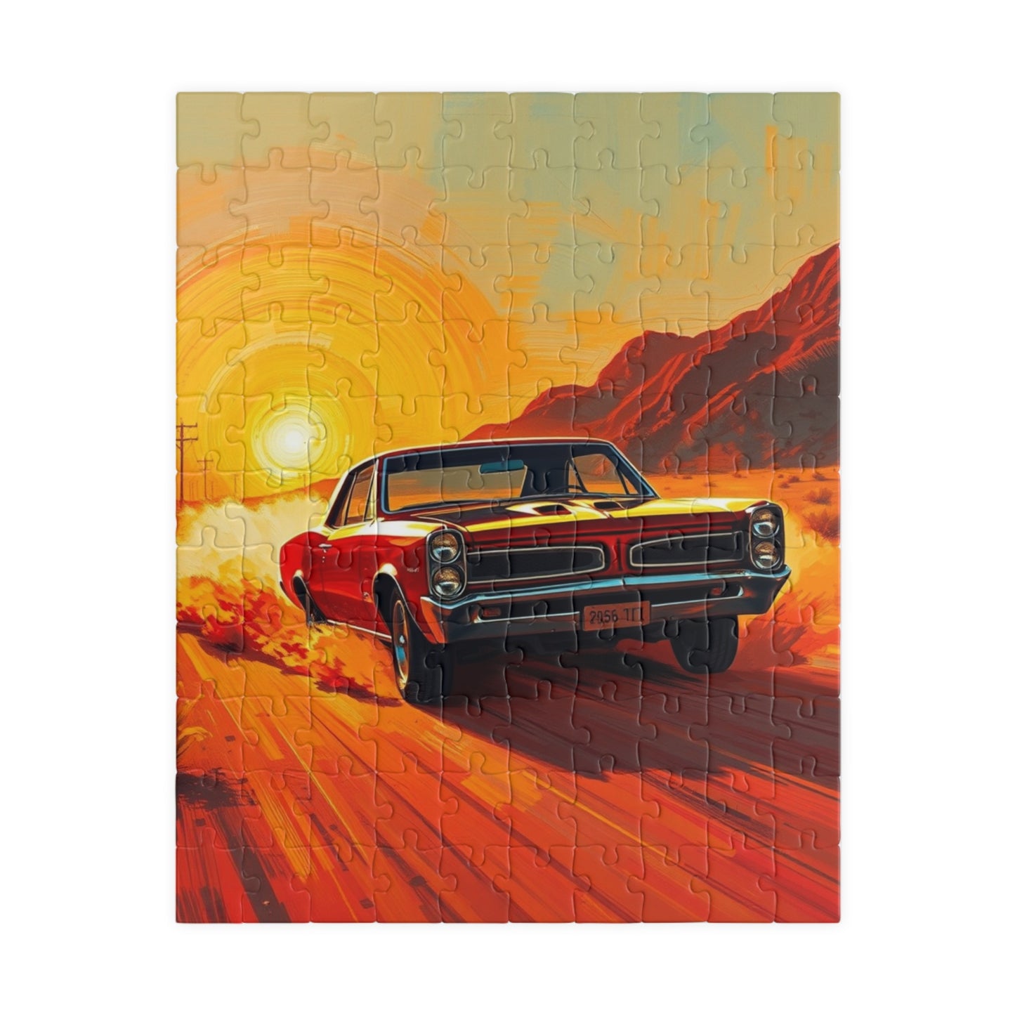 Retro Car Puzzle - Classic 1966 GTO Jigsaw Game, Vintage Artwork, Auto Lover Gift, Family Game Night, Home Entertainment, Car Enthusiast 110 pcs (Vertical) Puzzle The Puzzle Chest