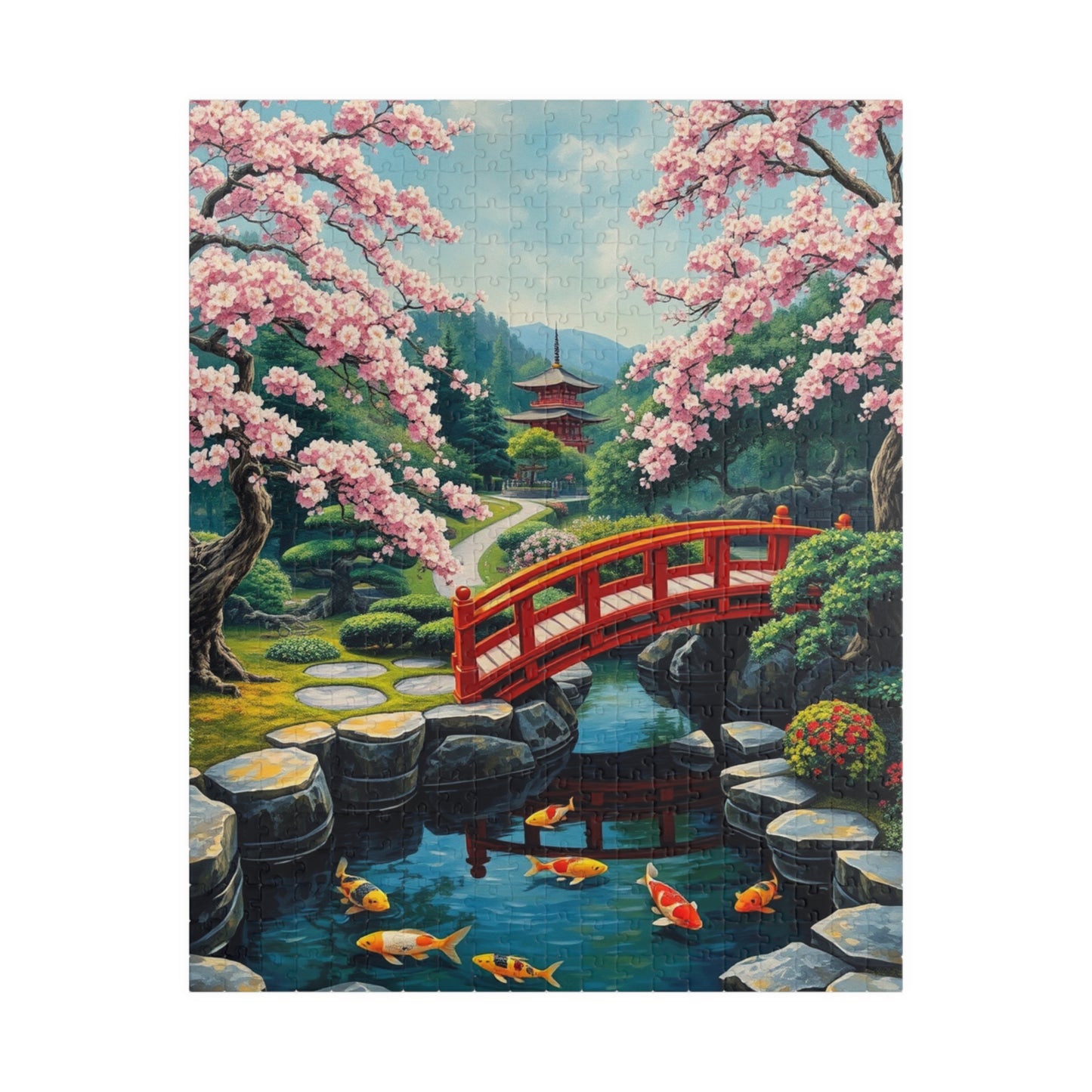 Serene Garden Puzzle, Relaxing Jigsaw for Nature Lovers, Unique Gift for Home, Mindfulness Activity, 1014-piece Puzzle 520 pcs (Vertical) Puzzle The Puzzle Chest