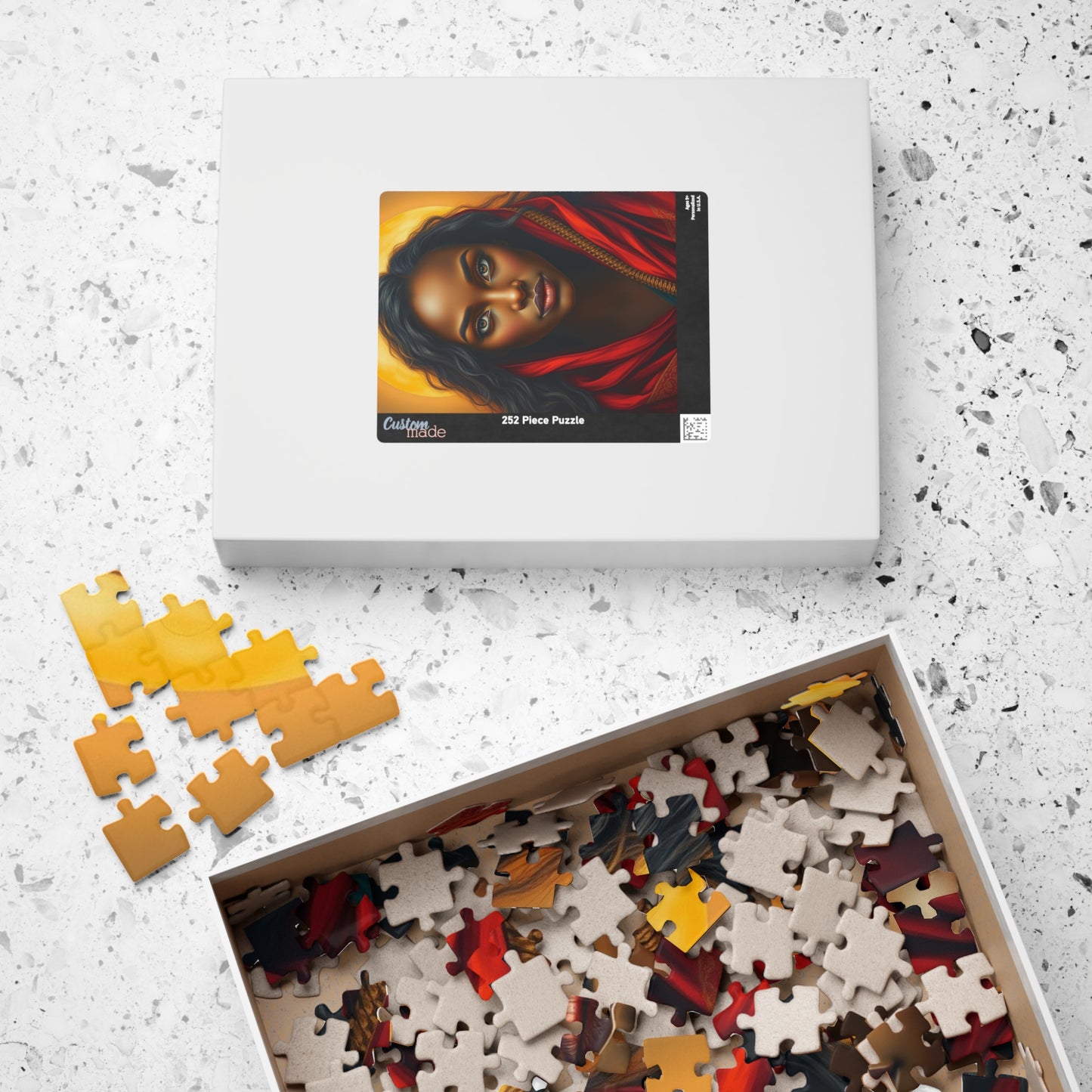 Black Art Puzzle, African American Woman Portrait, Mindfulness Activity, Afrocentric Gift for Art Lover Unique Home Entertainment Relaxation Puzzle The Puzzle Chest