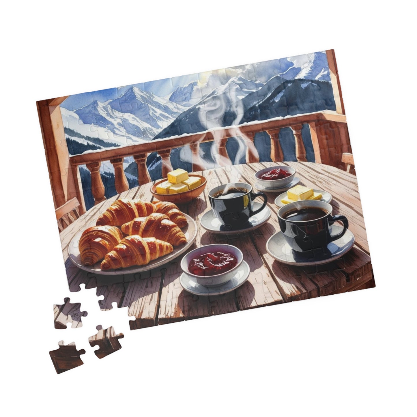 Rustic Breakfast Jigsaw Puzzle for Adults, Mountain View Indoor Activity Tabletop Game, Scenic Nature Lover Puzzle Gift for Friends Puzzle The Puzzle Chest
