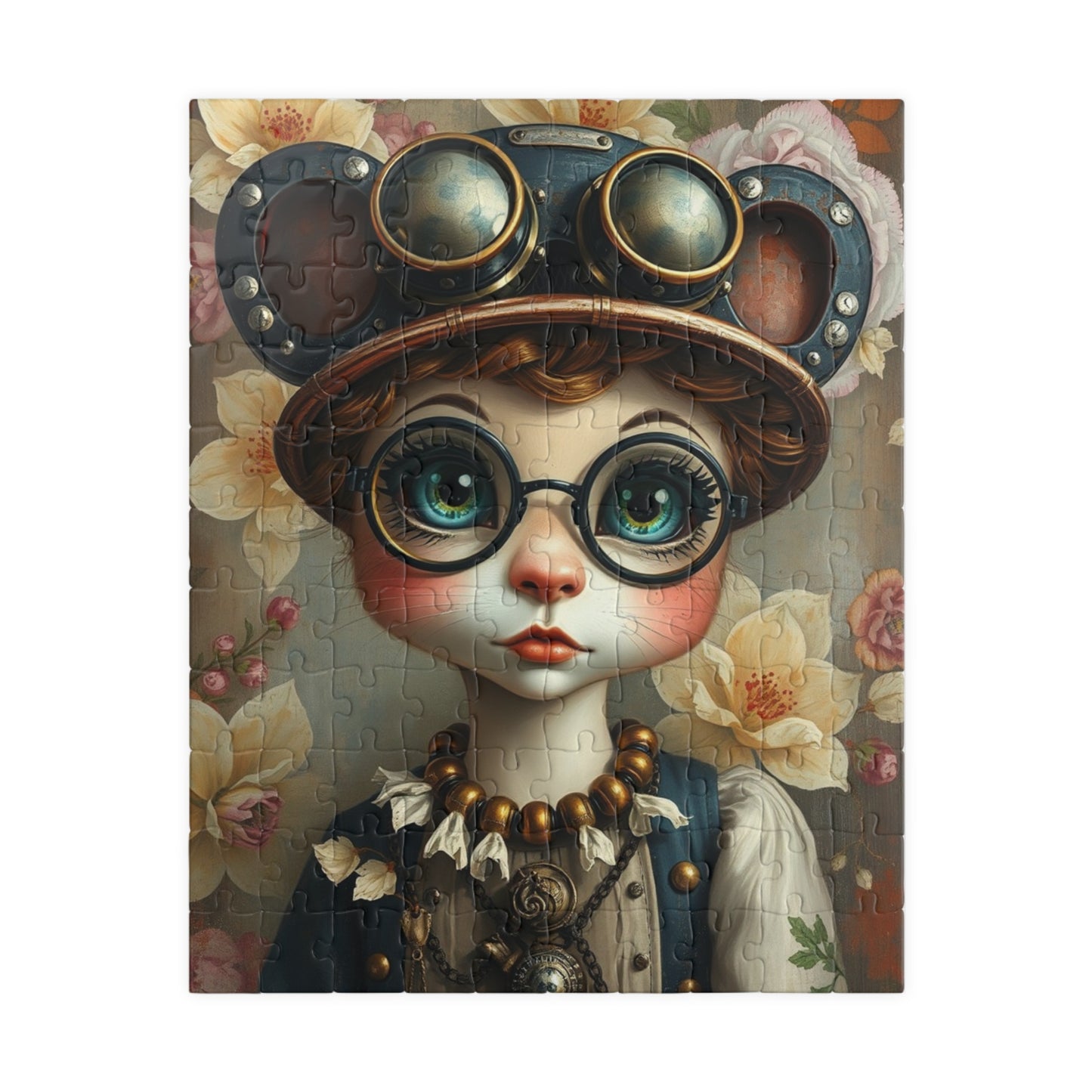 Whimsical Steampunk Character Puzzle - 110, 252, 520, 1014-piece, Fun Activity for Home Entertainment, Gift for Puzzle Loving Friend 110 pcs (Vertical) Puzzle The Puzzle Chest