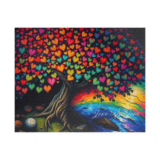 Tree of Pride Jigsaw Puzzle, Rainbow Heart Tree Puzzle, LGBTQ+ Art, Colorful Family Game, Pride Month Gift for Adult Indoor Entertainment 520 pcs (Horizontal) Puzzle The Puzzle Chest
