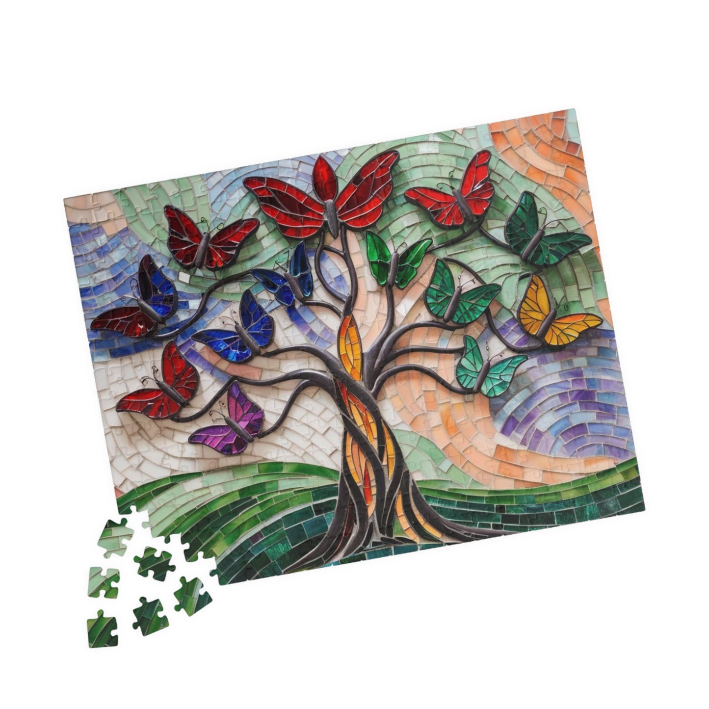 Mosaic Butterfly Tree of Life Jigsaw Puzzle Puzzle The Puzzle Chest