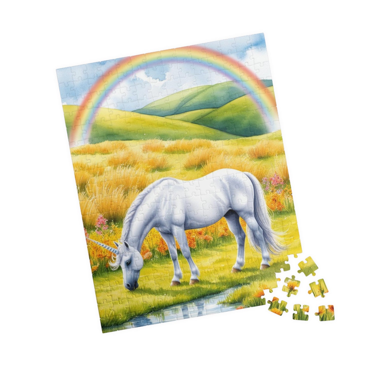 Mythical Unicorn Jigsaw Puzzle, Fantasy Landscape Puzzle Lover Gift, Rainbow Meadow 110-1014 Piece Family Activity Mind Challenge, Hobby Puzzle The Puzzle Chest