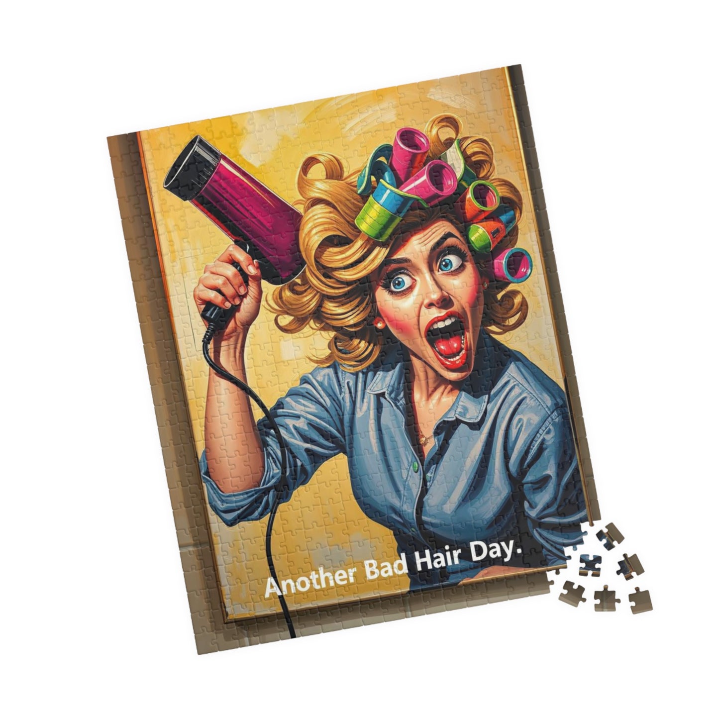 Humorous Pop Art Jigsaw Puzzle - Another Bad Hair Day Fun for Adults, Gift for Friends, Haircut Lovers, Family Game Night Puzzle The Puzzle Chest