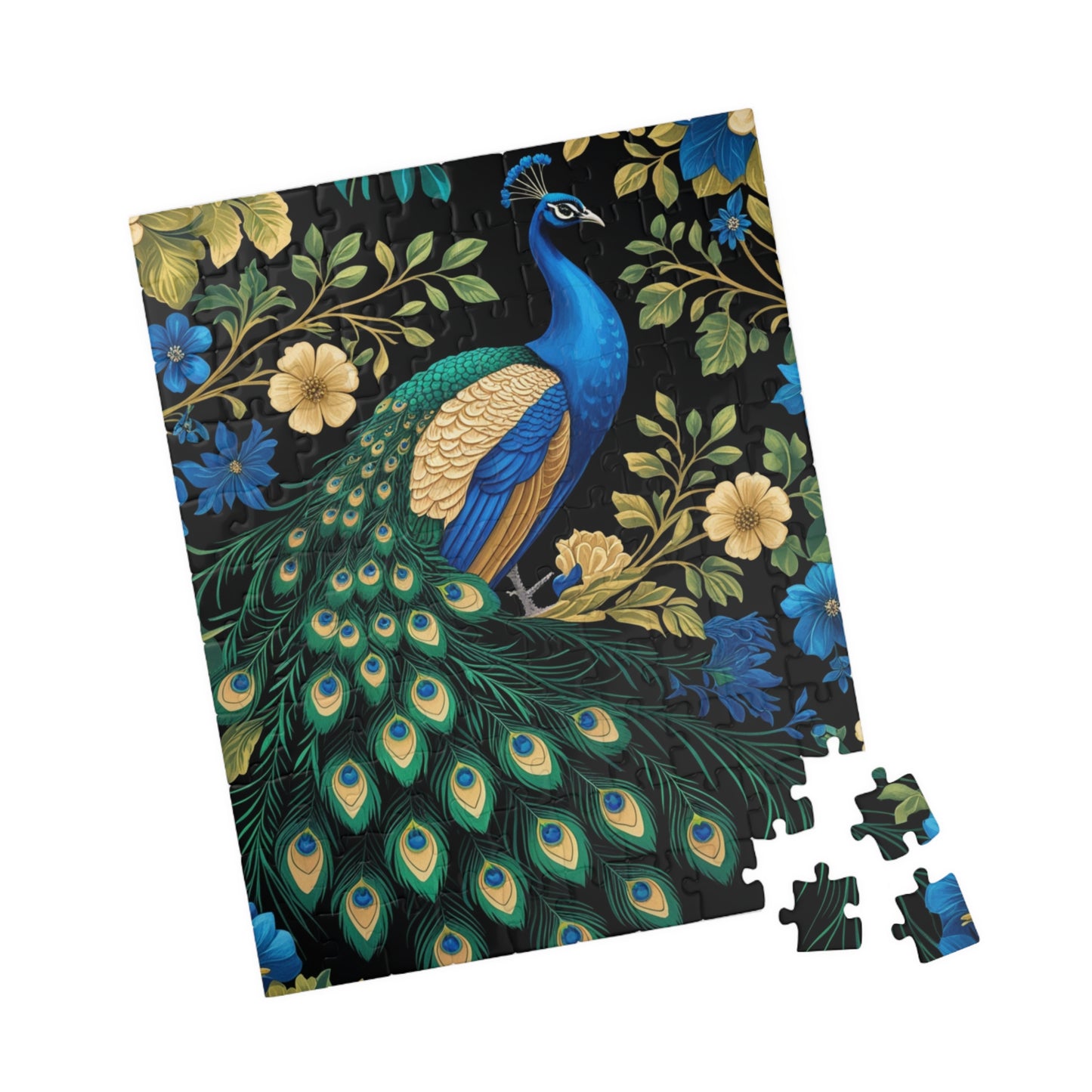 Vintage Peacock Jigsaw Puzzle, Floral Flower Bird Art Design, Tabletop Game Family Activity, Best Gift Animal Lover Puzzle Enthusiast, Hobby Puzzle The Puzzle Chest