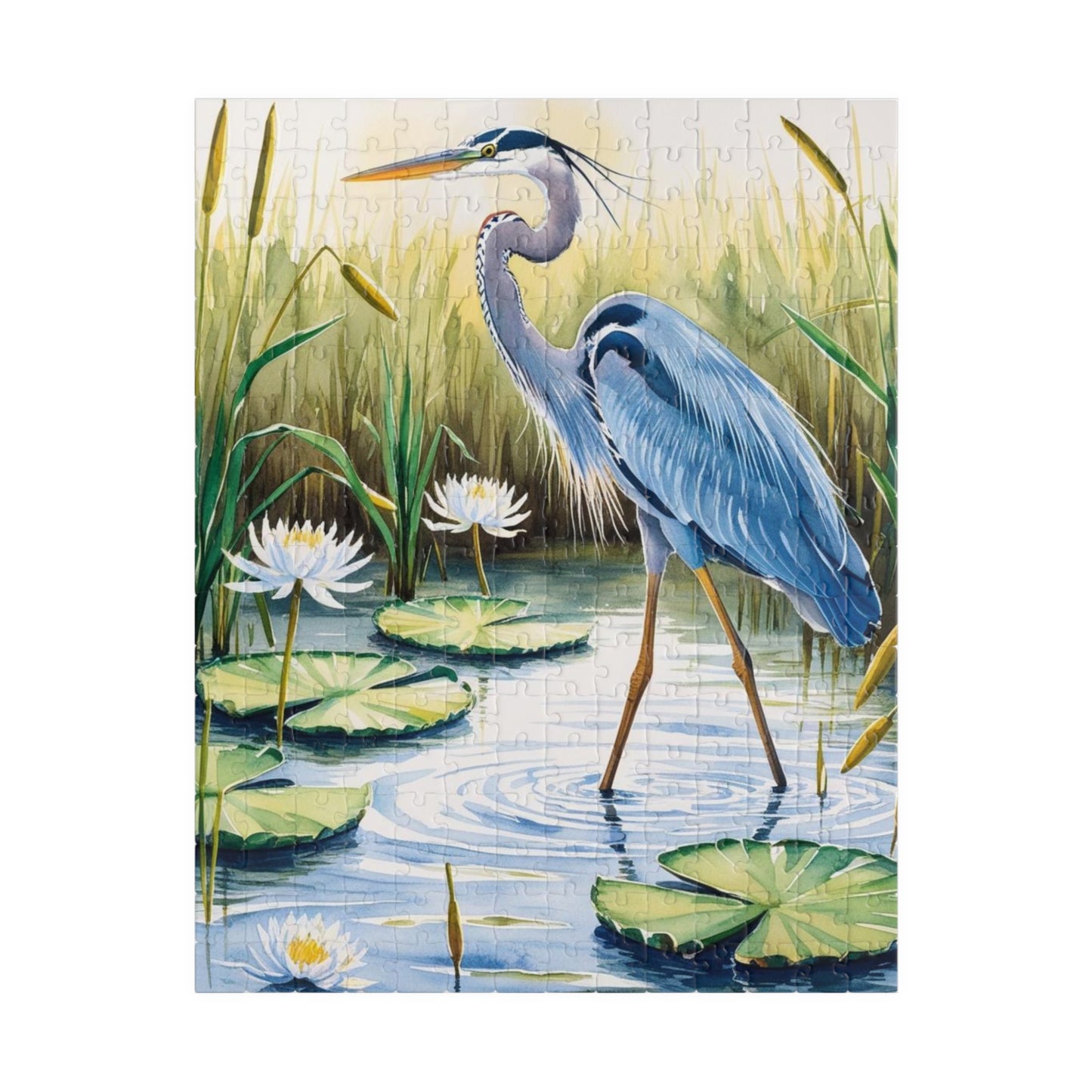 Jigsaw Puzzle, Animal Bird Puzzle, Heron Reflection, Shimmering Evening Light, Relaxing Activity, Mindfulness Game, Family Entertainment 252 pcs (Vertical) Puzzle The Puzzle Chest