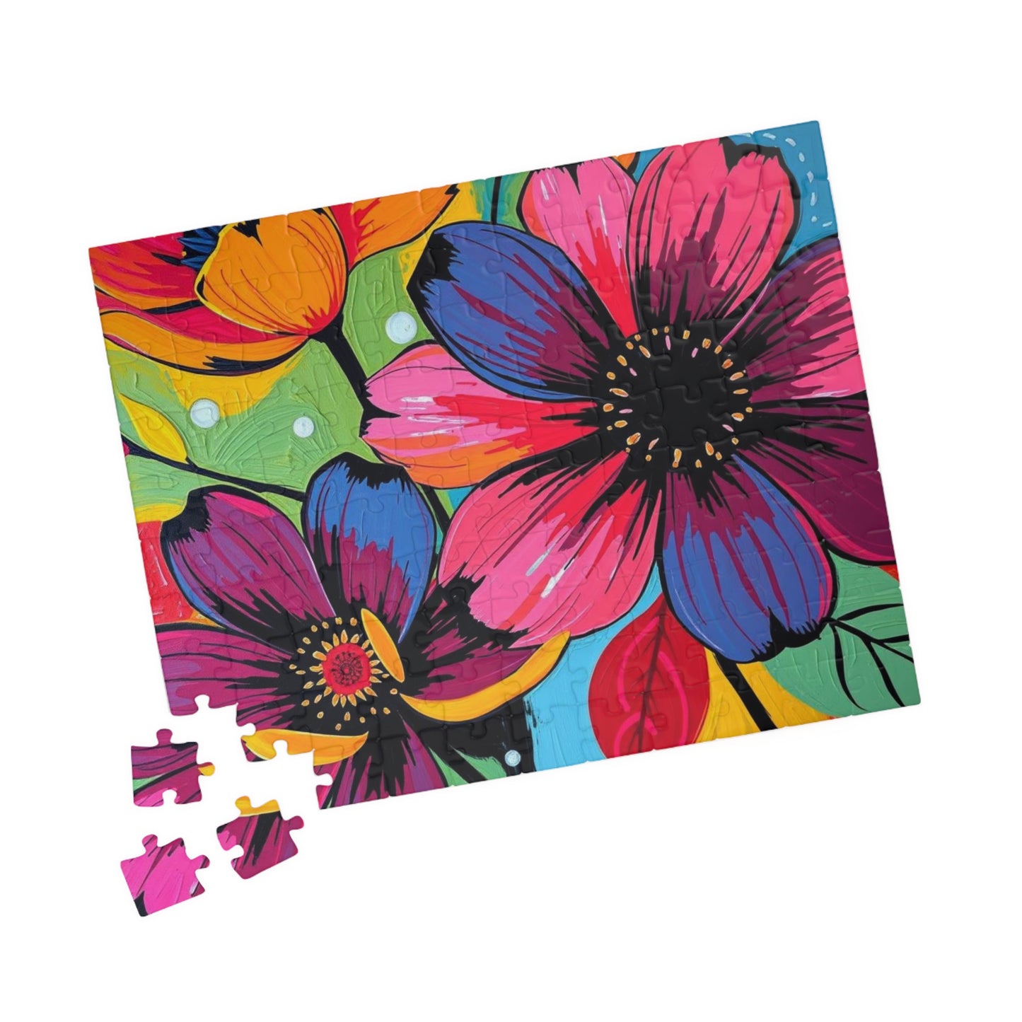 Floral Art Puzzle, Colorful Flower Jigsaw for Relaxation, Gift for Puzzlers, Home Entertainment, Fun Family Activity, Mindful Brain Teaser Puzzle The Puzzle Chest