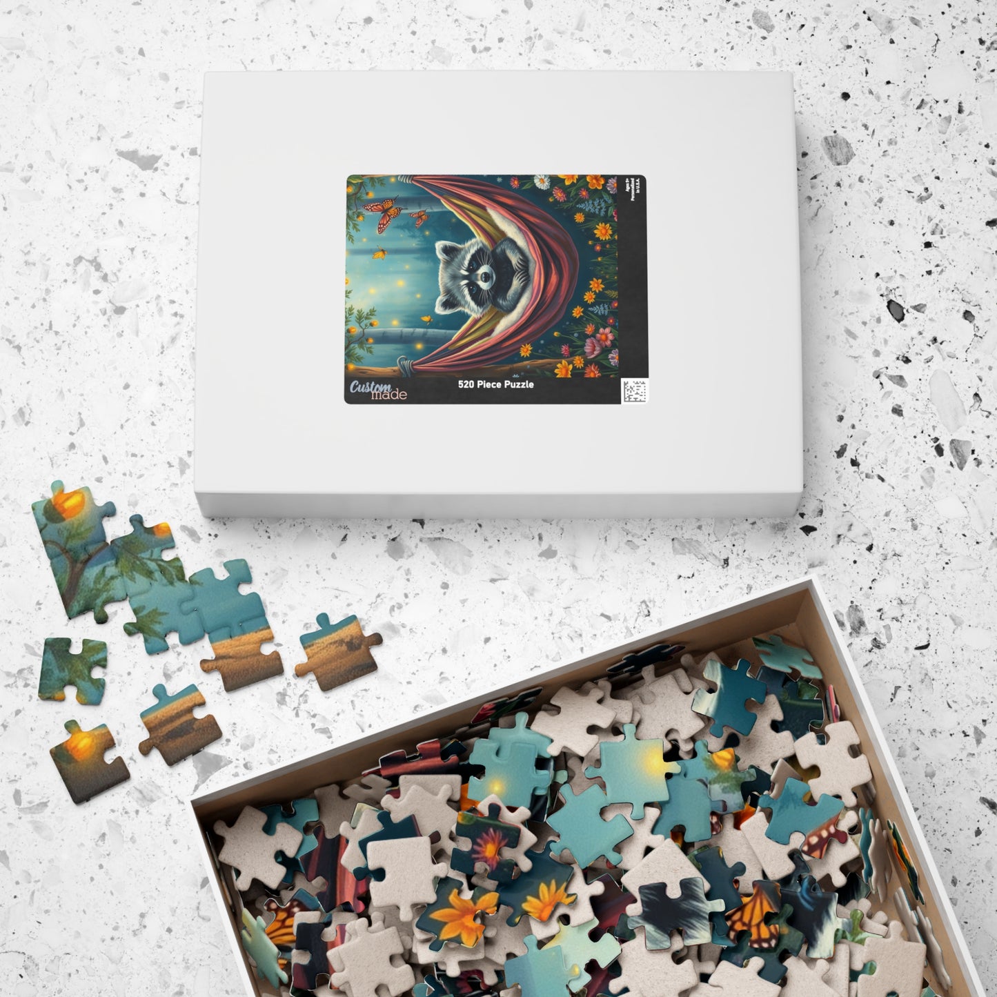 Whimsical Raccoon Jigsaw Puzzle Game for Adults, Nature Lover Friend Gift for Holiday Birthday, Family Night Home Entertainment Puzzle The Puzzle Chest