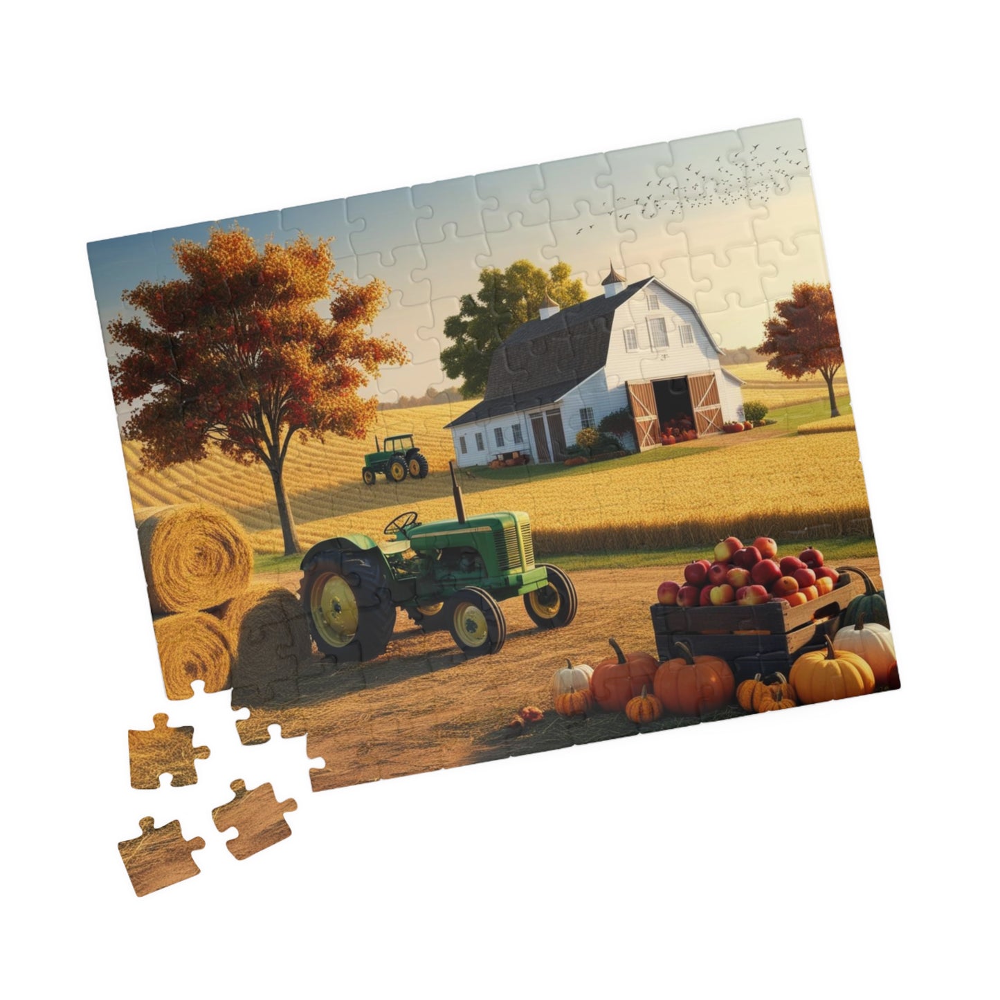 Fall Farm Scene Puzzle - 110-1014 Pieces Landscape Jigsaw Game, Gift for Autumn Lovers, Perfect for Family Game Night, Agricultural Art Puzzle The Puzzle Chest