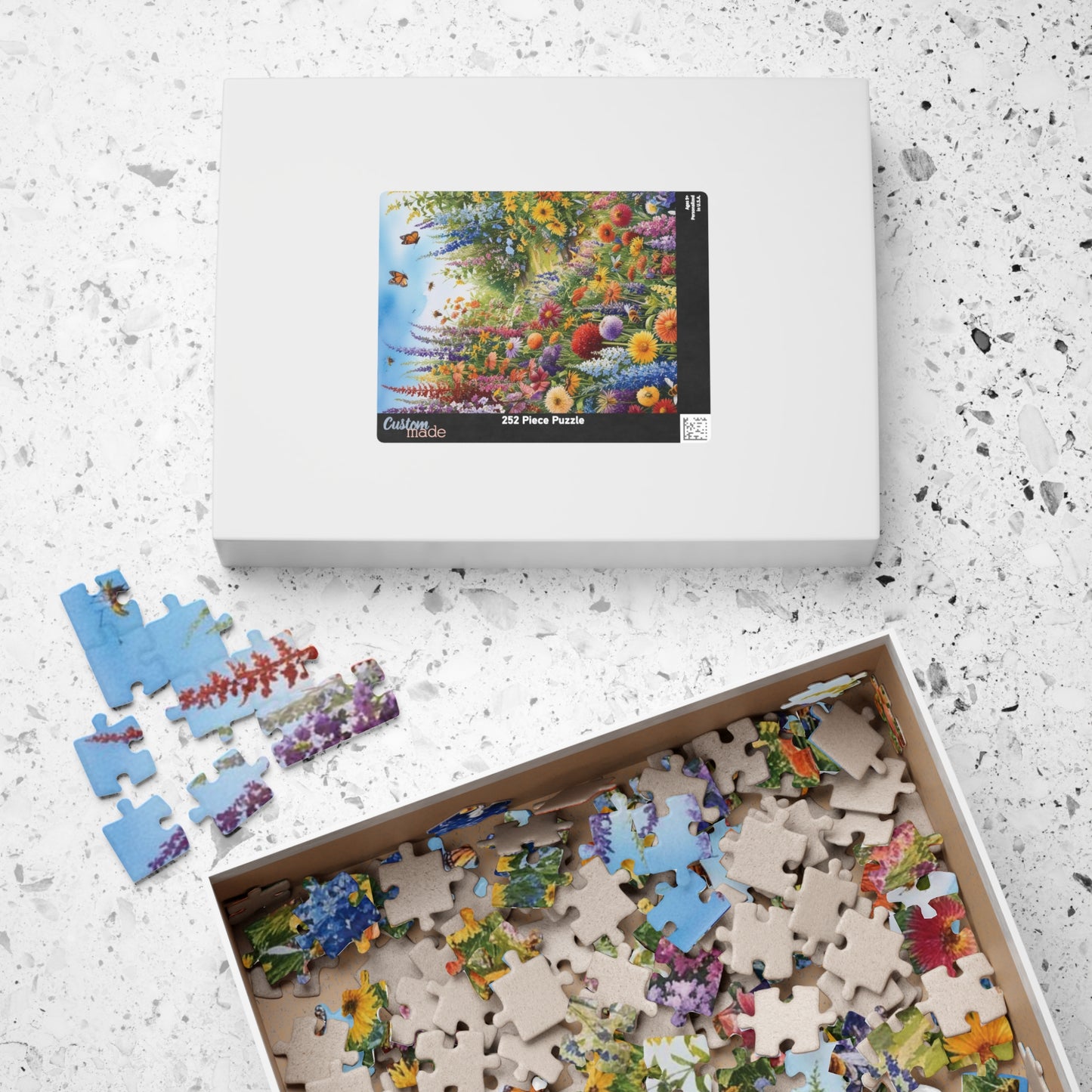 Garden Scene Jigsaw Puzzle with Wildflowers, Butterflies and Bees, 110-1014 Piece Floral Puzzle, Fun Family Activity, Creative Hobby Puzzle The Puzzle Chest