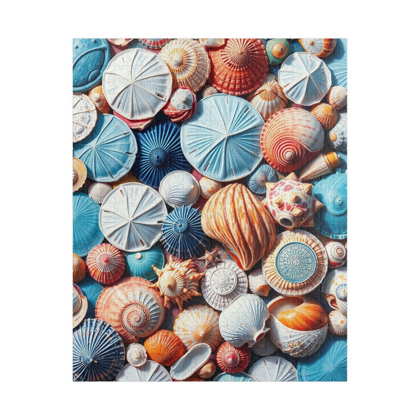 Seashell Collage Puzzle - 110/252/520/1014 Pieces, Marine Decor, Ocean Lover and Puzzle Enthusiast Gift, Family Fun, Beach-Themed Activity 520 pcs (Vertical) Puzzle The Puzzle Chest