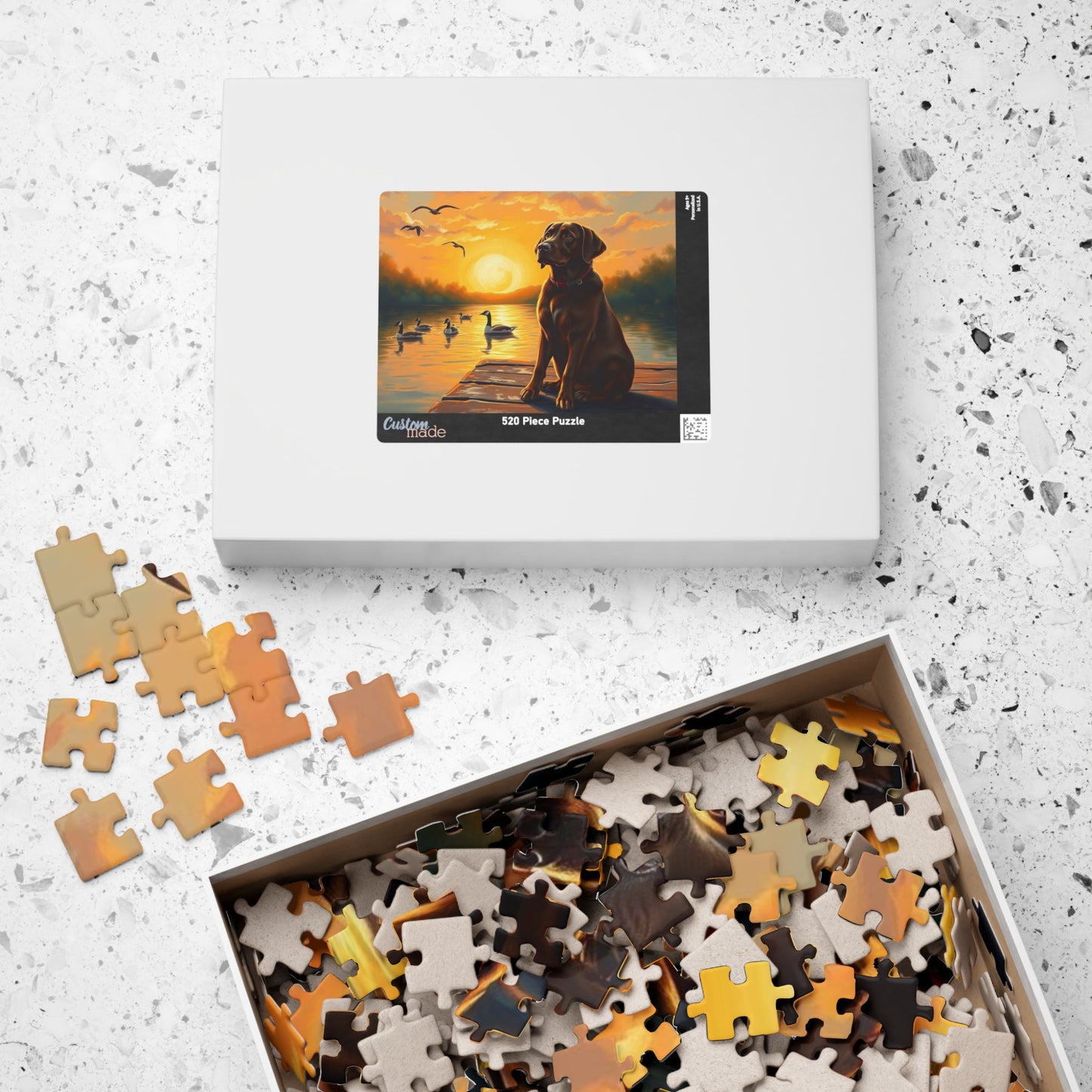Majestic Sunset Dog Puzzle, Labrador Retriever Jigsaw Game for Family Game Night, Dog Lover Gift, Adult Puzzle for Relaxation, Nature Scene Puzzle The Puzzle Chest