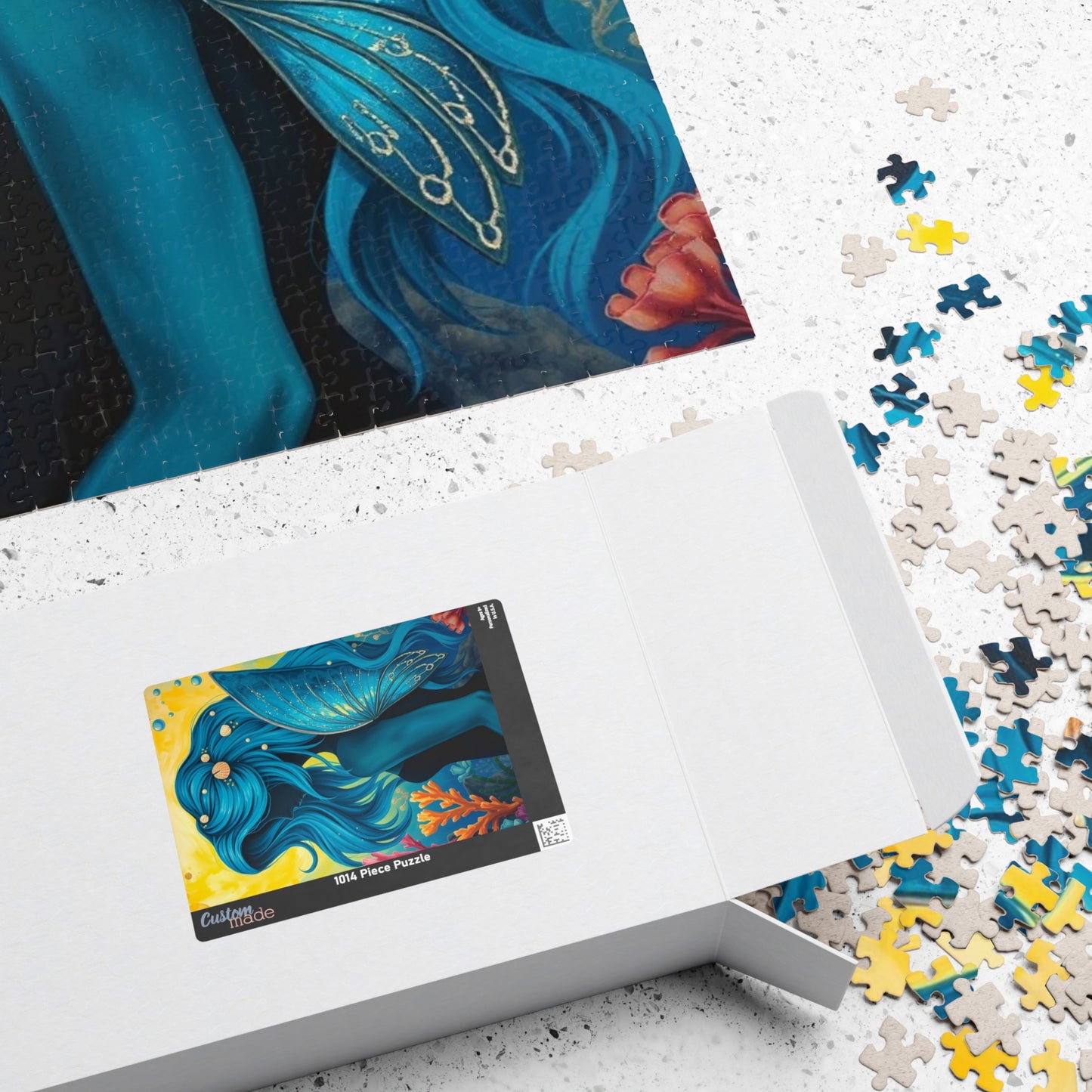 Sea Fairy Jigsaw Puzzle, Mermaid Silhouette Art Underwater Scene, Gift for Her Stress Relief Activity, Mind Challenge, Relaxation Gift Puzzle The Puzzle Chest