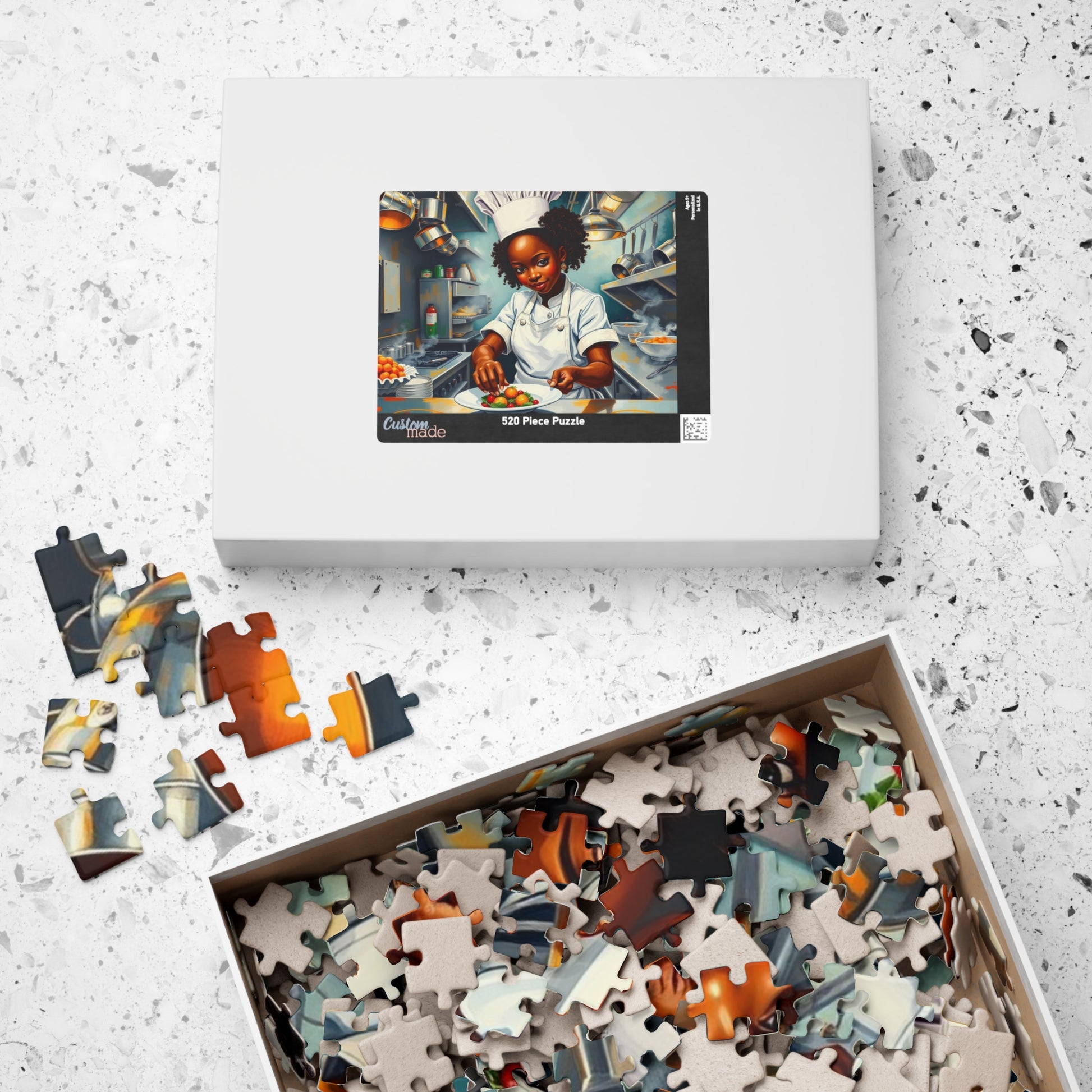African American Chef Jigsaw Puzzle, Black Woman Cooking, Art Enthusiast Afrocentric Gift, Family Mindfulness Activity, Fun Brain Teaser Puzzle The Puzzle Chest