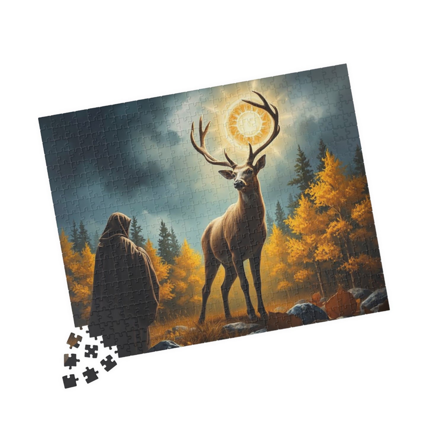 Mystical Deer Jigsaw Puzzle - Forest Scene, Gothic Puzzle, Dark Fantasy Puzzle Lover Gift for Solo Fun, Leisure Indoor Activity, Mindfulness Puzzle The Puzzle Chest