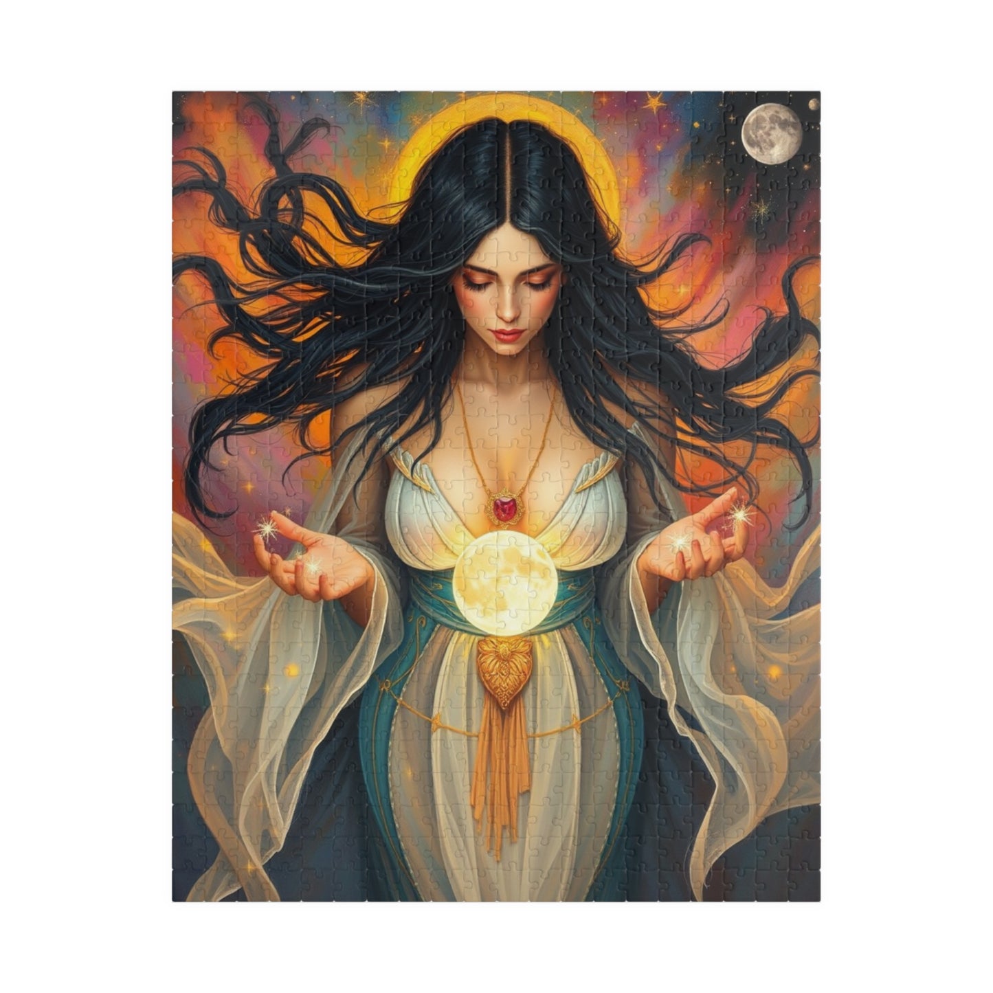 Mythical Moon Goddess Puzzle, 110-1014 Piece Jigsaw Game, Mindful Family Entertainment or Solo Fun, Perfect Gift for Puzzle Fantasy Lover
