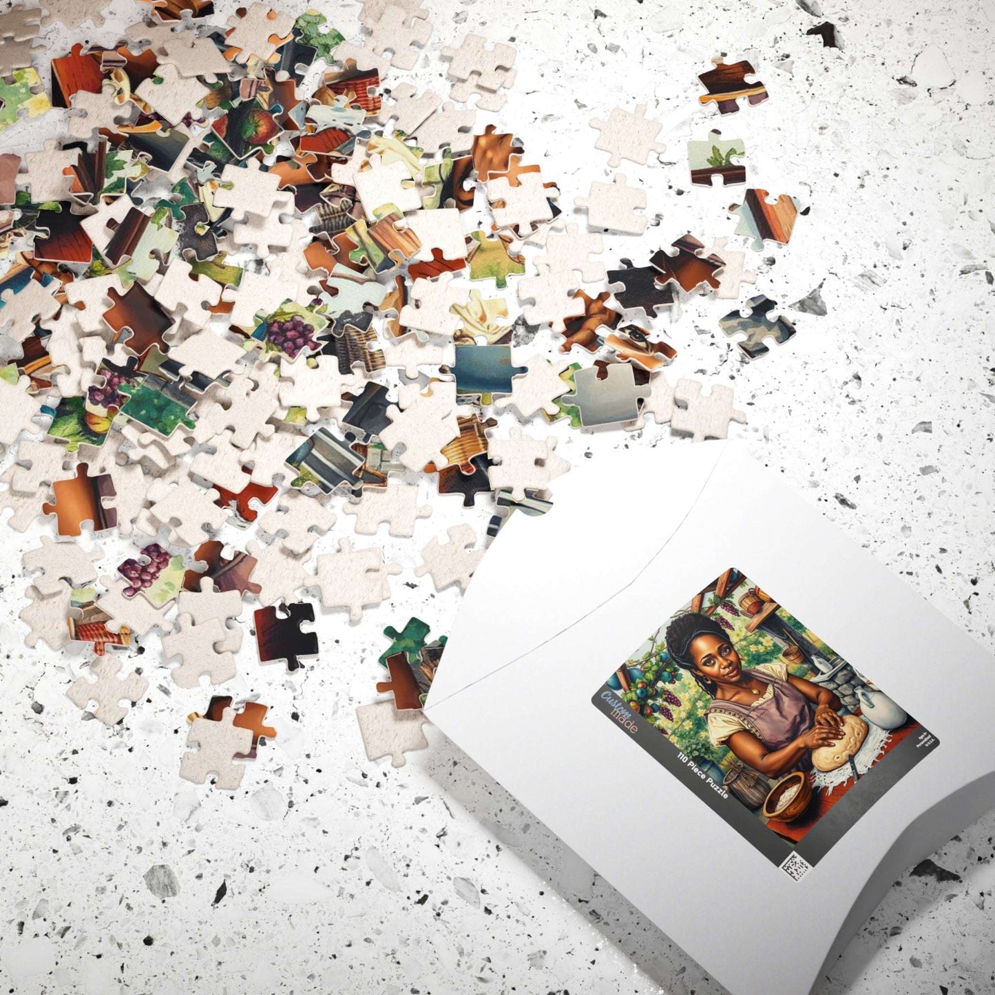 The Artisan Baker Jigsaw Puzzle - Black Woman Kneading Bread, Afrocentric Art, African American Cooking Chef Puzzle The Puzzle Chest