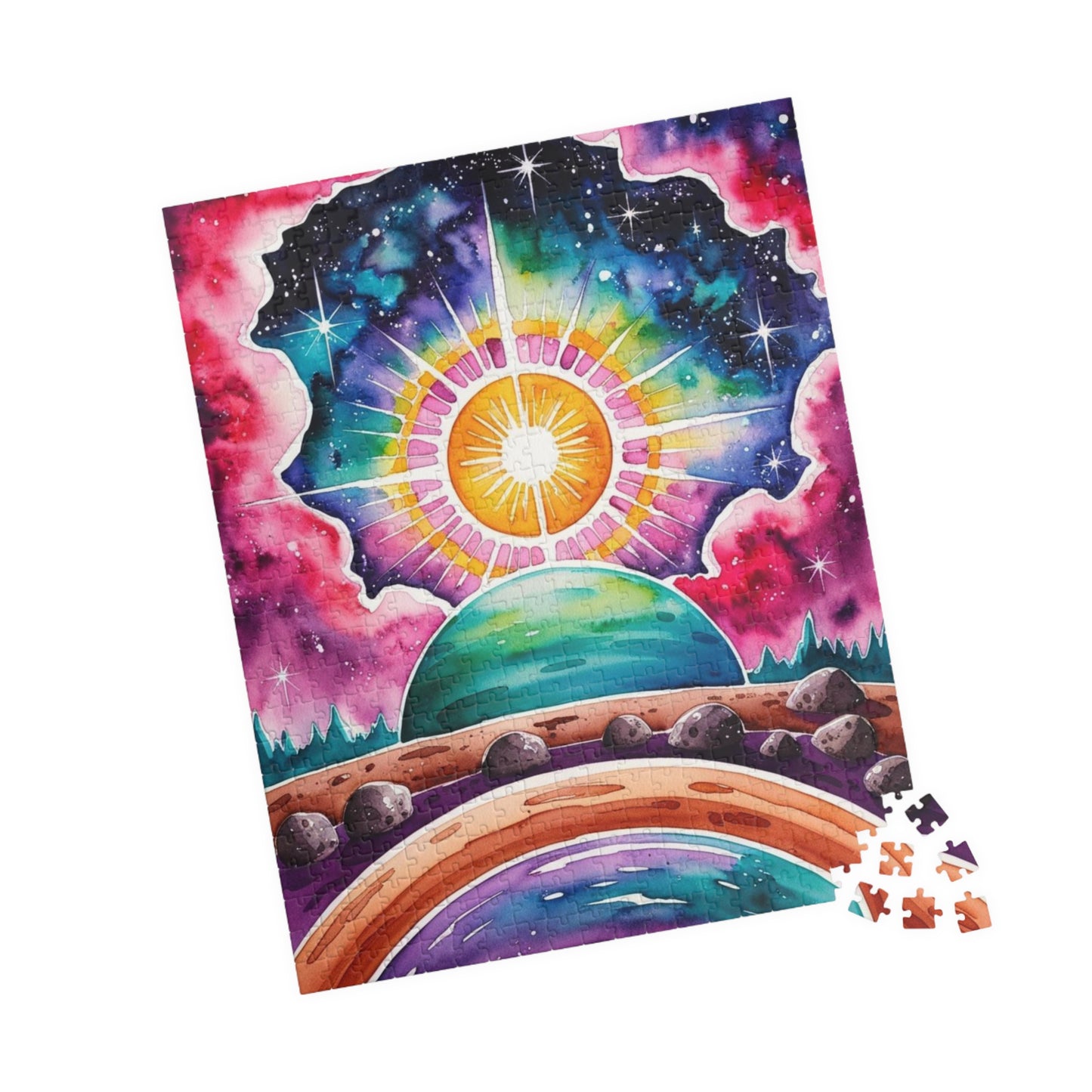 Galactic Sunrise Jigsaw Puzzle, Space Themed Puzzle with Stars Nebulae and Asteroids, Family Game Night Activity, Puzzle Enthusiast Hobbyist Puzzle The Puzzle Chest