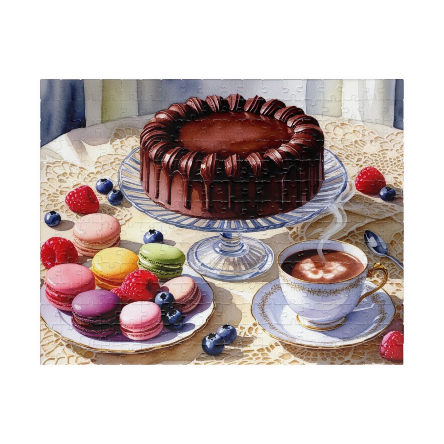 Dessert Puzzle, Chocolate Cake Food Culinary Art, Foodie Jigsaw Game Fun Family Night Entertainment, Kitchen Home Decor, Hobby 252 pcs (Horizontal) Puzzle The Puzzle Chest