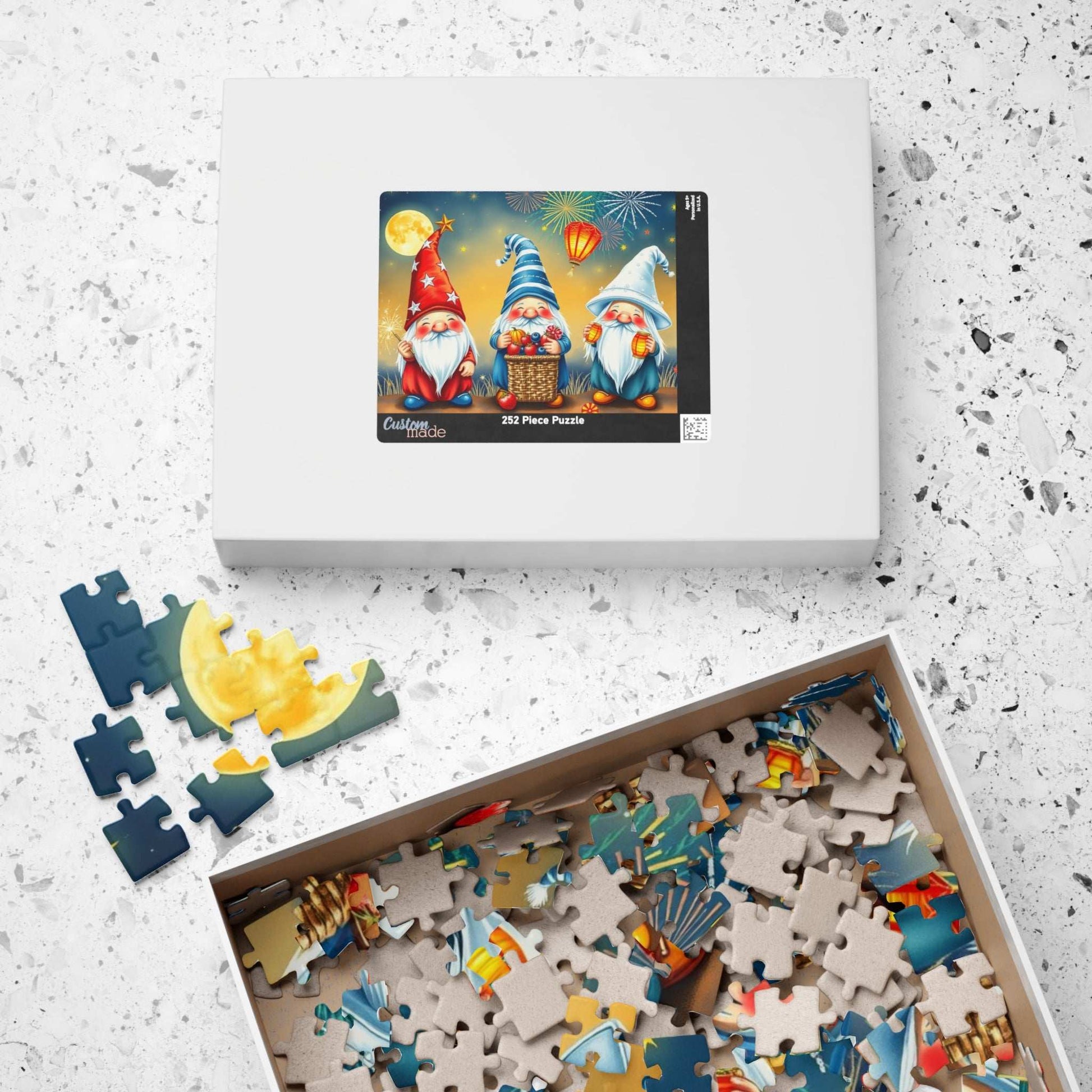 Fireworks Celebration Gnome Puzzle - 4th of July Themed Summer Jigsaw Game Puzzle The Puzzle Chest