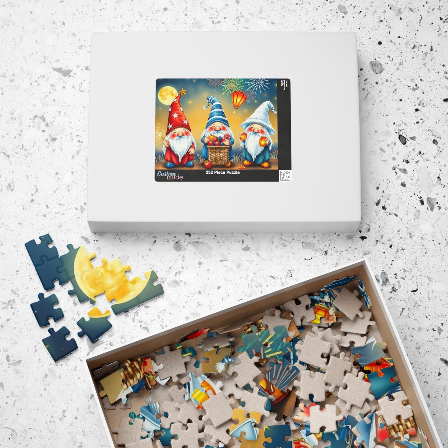 Fireworks Celebration Gnome Puzzle - 4th of July Themed Summer Jigsaw Game Puzzle The Puzzle Chest