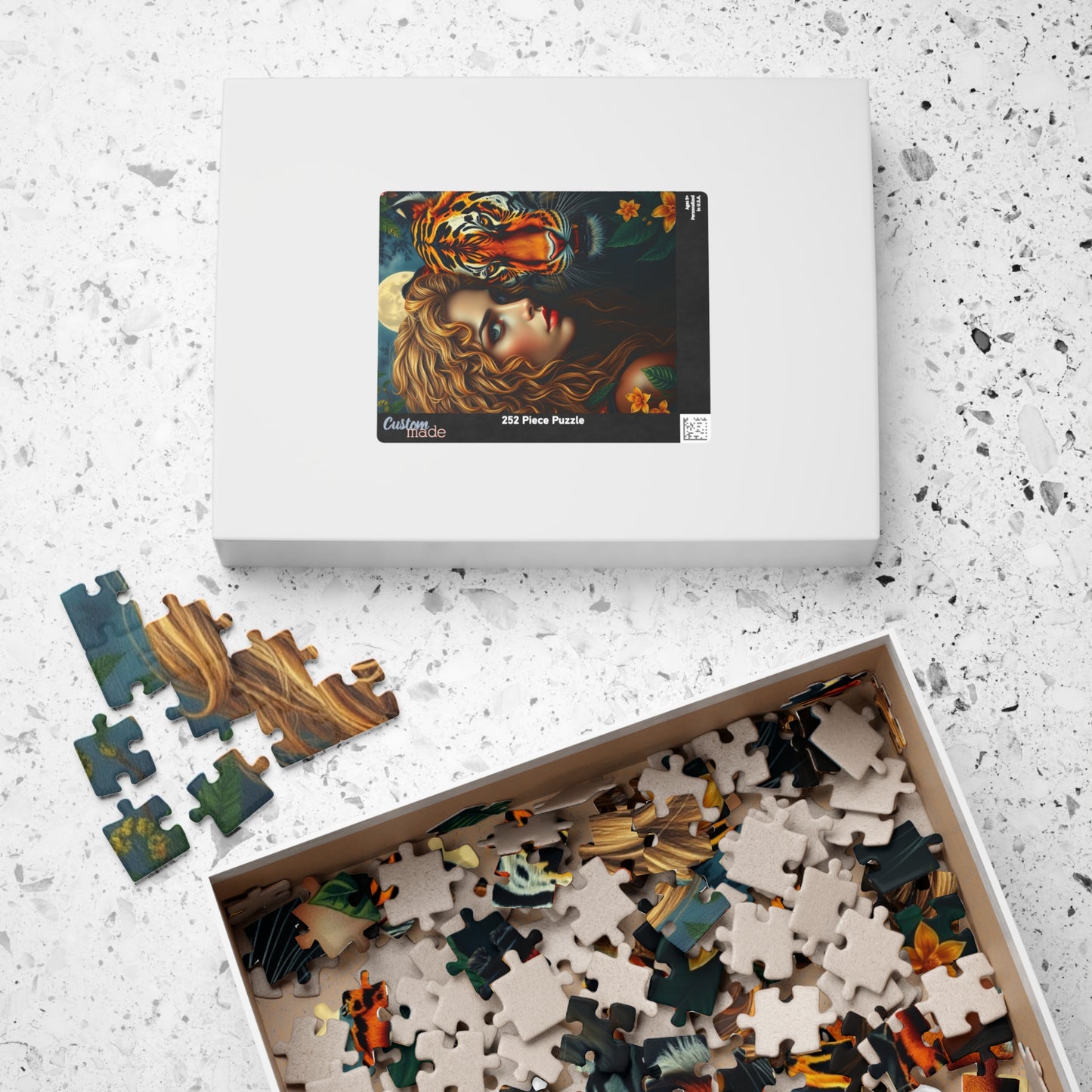 Tiger and Beauty Puzzle, Animal Art Adult Jigsaw Game for Relaxation, Home Entertainment, Creative Gift Idea Nature Lover, Family Game Night Puzzle The Puzzle Chest