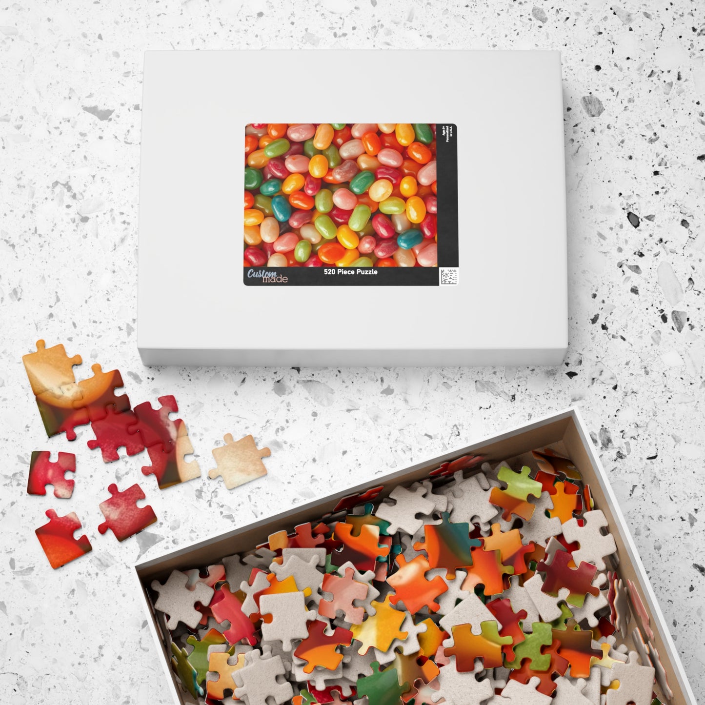 Chaotic Jelly Beans Puzzle, Vibrant Sweets-Themed Jigsaw, Bright Colorful Food Collage, Family Activity, Quiet Pastime, Foodie Puzzle Lover Puzzle The Puzzle Chest