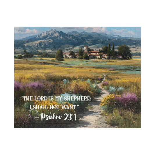 The Shepherd’s Meadow – Faithful Heart Jigsaw Puzzle, Inspirational Game, Biblical Quote Psalm 23:1 Faith-Based Gift Puzzle The Puzzle Chest