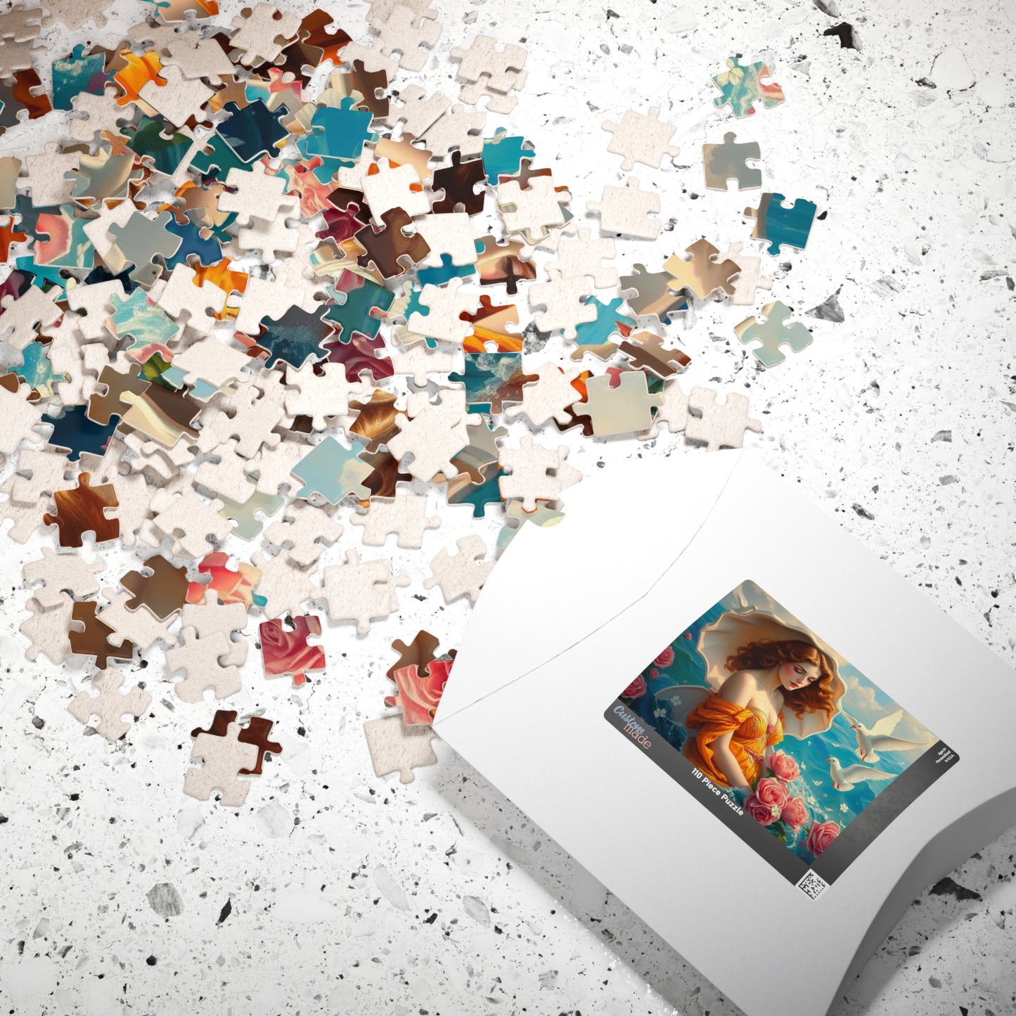 Aphrodite Jigsaw Puzzle Featuring Seashells Doves and Roses, Gift for Art Lovers, Relaxing Activity, Home Entertainment, Birthday Present Puzzle The Puzzle Chest