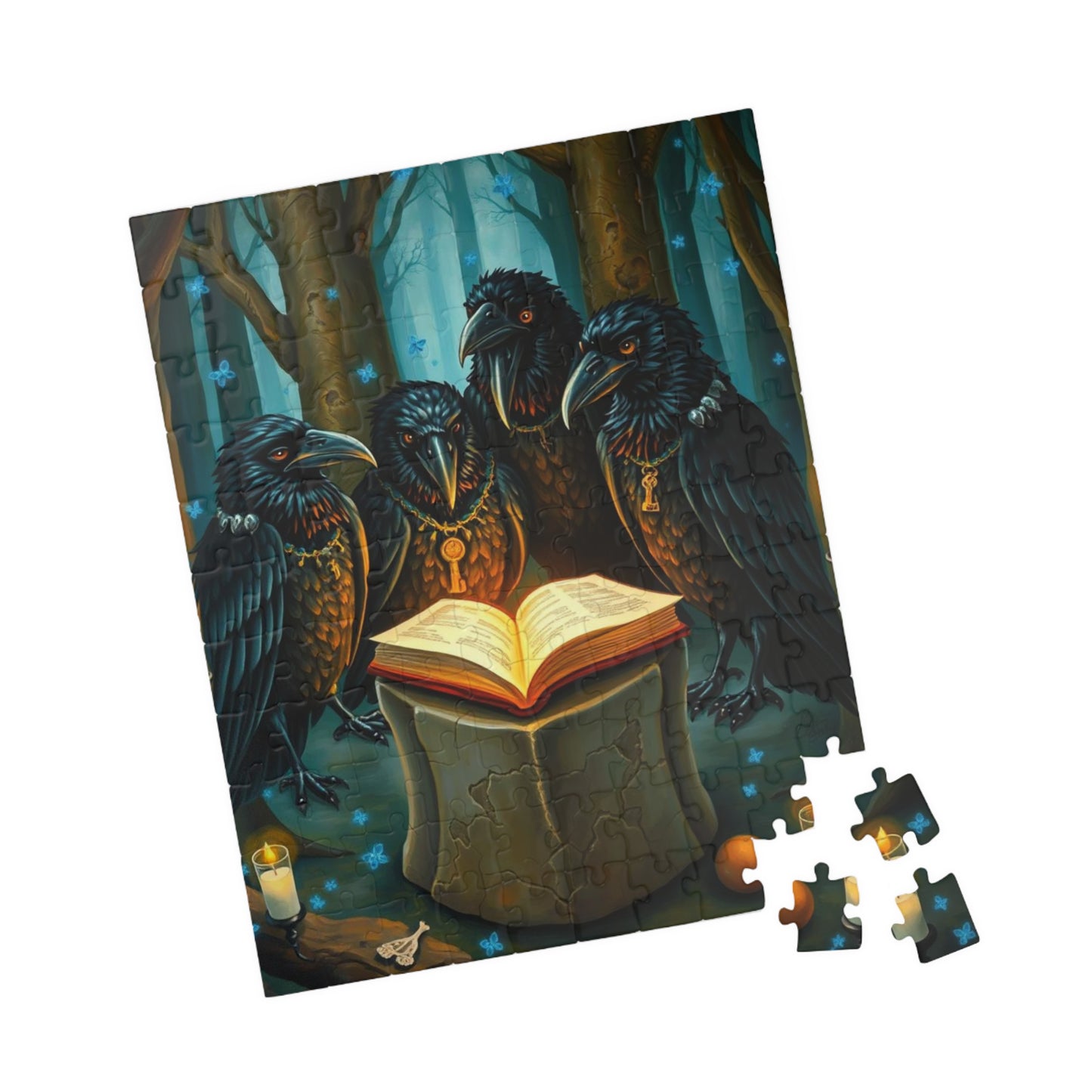 Mystical Raven Puzzle - Enchanting 110, 252, 520, 1014-piece Jigsaw Dark Fantasy Art Creative Birthday or Holiday Gift for Puzzle Lovers