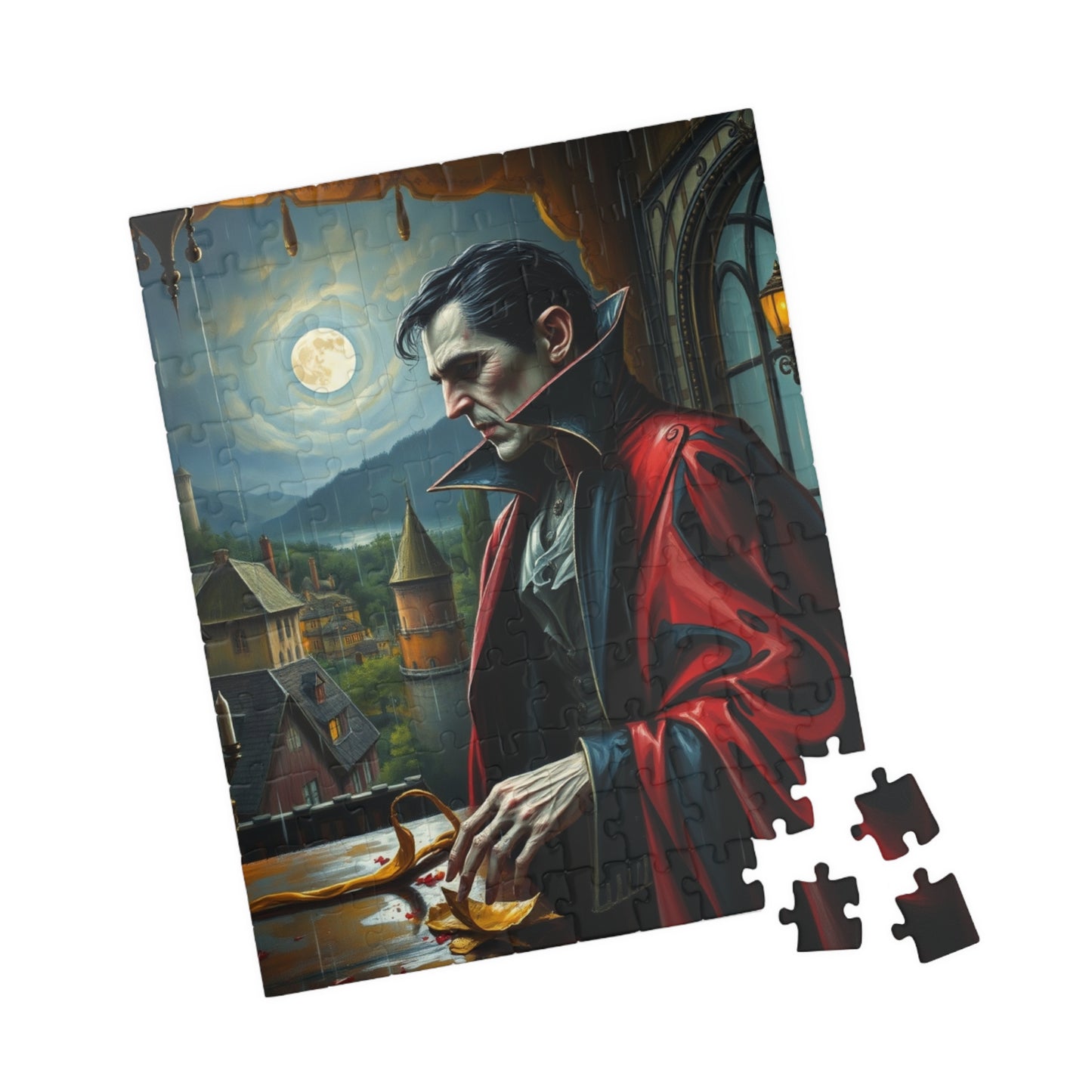 Gothic Vampire Puzzle, Perfect for Halloween, Horror Decor, Family Game Night, Unique Gift, 110-1014-piece Options Puzzle The Puzzle Chest