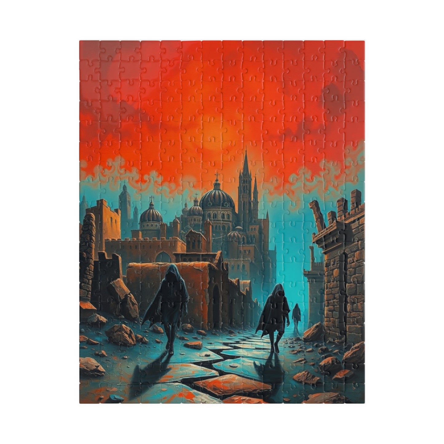 Gothic Cityscape Puzzle, 110-1014 Piece Jigsaw Game for Fantasy Dark Art Lover, Solo Fun, Entertaining Pastime for Mental Exercise, Giftable 252 pcs (Vertical) Puzzle The Puzzle Chest