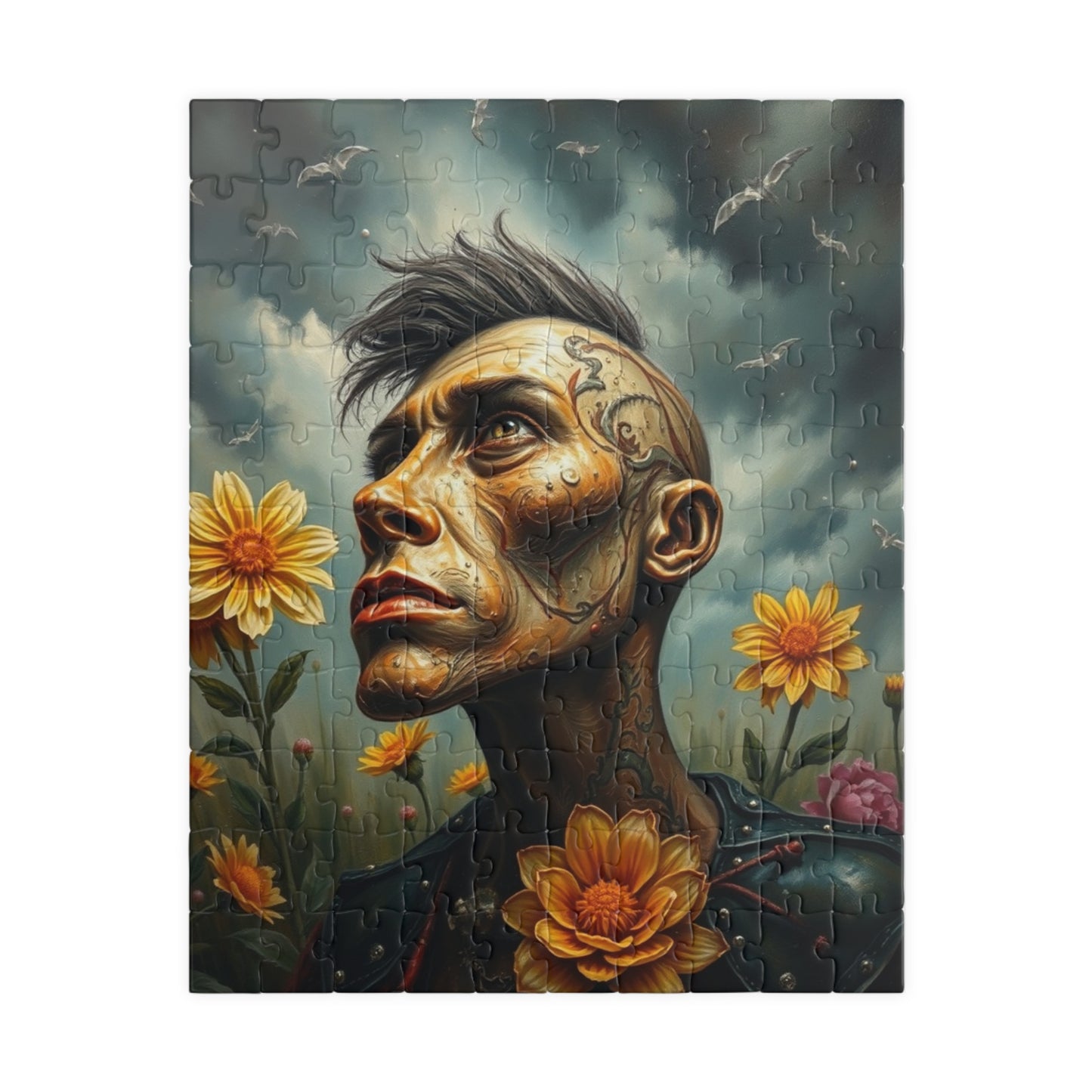 Steampunk Artistic Puzzle - Tattooed Man Design, 110-1014 pieces, Unique Gift, Home Decor, Mindful Activity, Creative Challenge 110 pcs (Vertical) Puzzle The Puzzle Chest