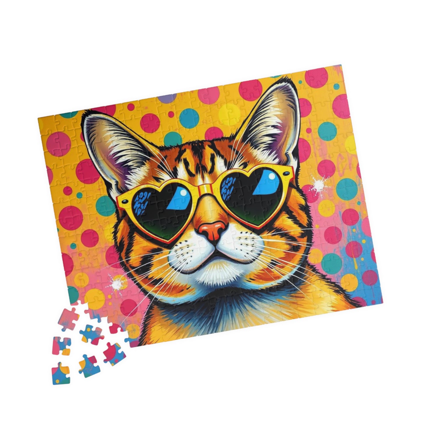 Pop Art Cat Puzzle - Fun Colorful Animal Art Jigsaw for Puzzle Lover, Family Game Night, Gift for Cat Owner, Creative Home Entertainment Puzzle The Puzzle Chest