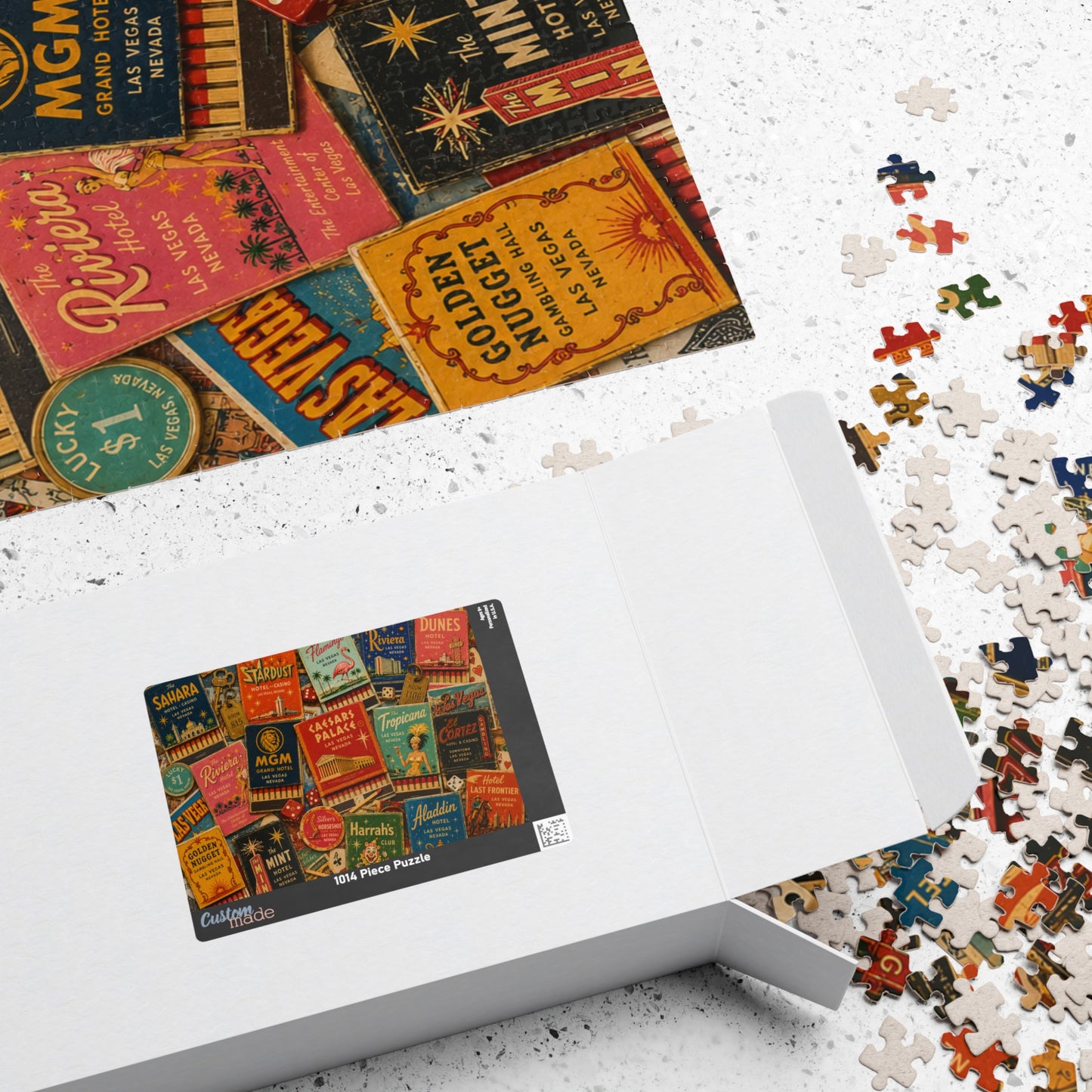 Vintage Las Vegas Matchbook Puzzle | Retro Casino Memorabilia Jigsaw | Classic Strip Neon Nostalgia Puzzle The Puzzle Chest