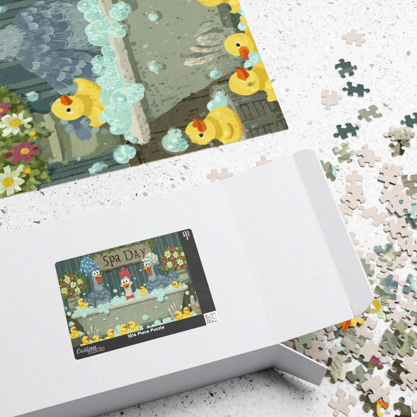 Funny Rubber Duck Chicken Puzzle – Quirky Chickens in Bubble Bath with Ducks, Whimsical Fairy-Tale Jigsaw Puzzle Puzzle The Puzzle Chest