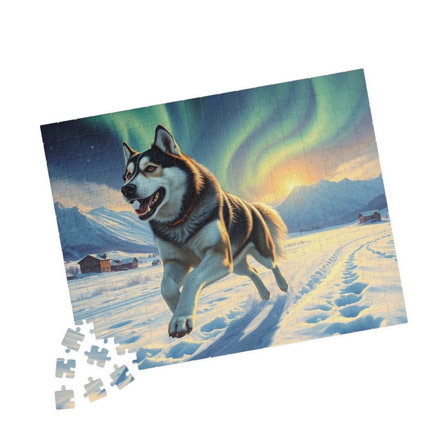 Siberian Husky Jigsaw Puzzle, Stunning Dog Artwork, Friend Gift for Animal Lover, Family Game Night, Home Entertainment Cozy Winter Activity Puzzle The Puzzle Chest