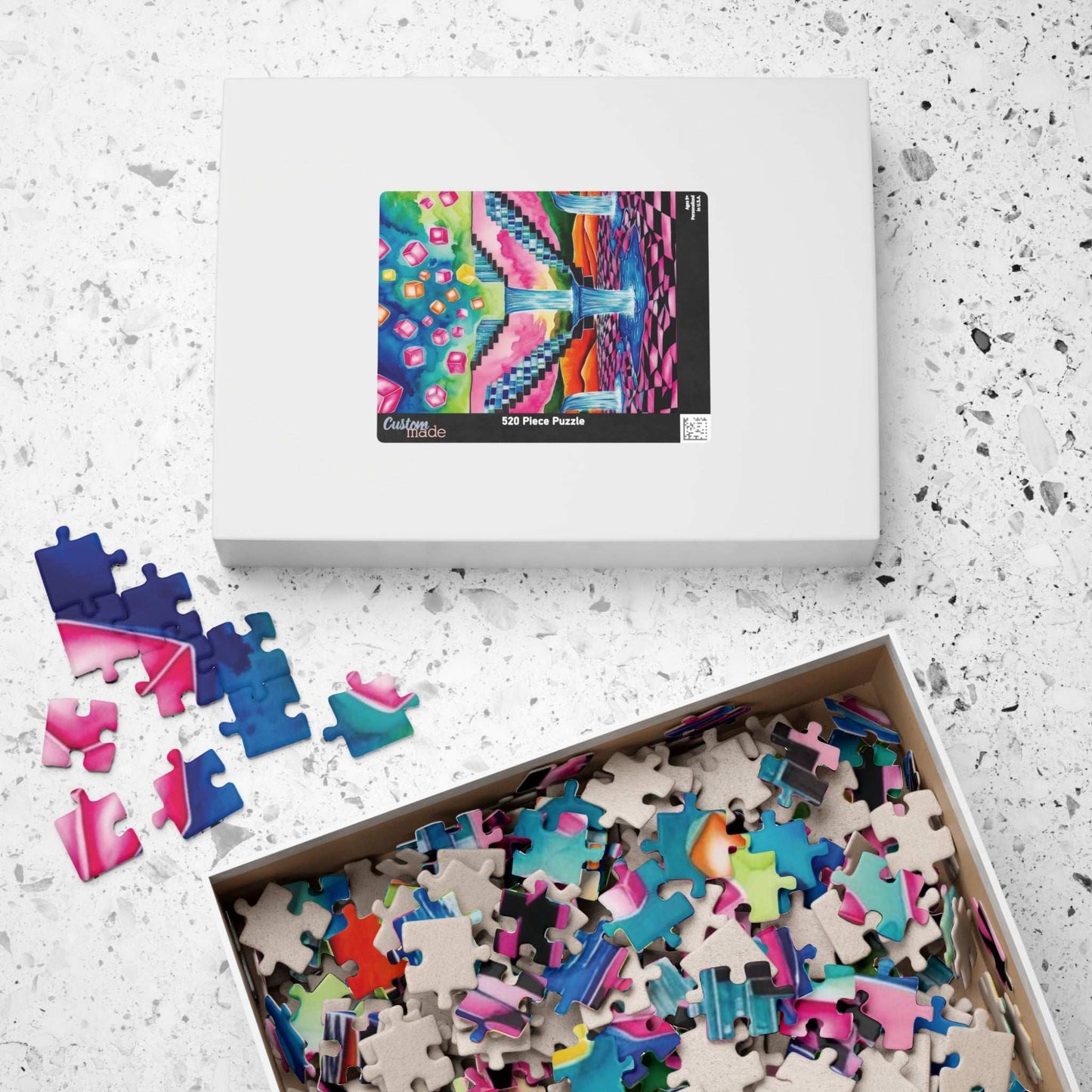 Trippy Jigsaw Puzzle, Surreal Landscape with Impossible Staircases and Waterfalls, Mind-Bending Puzzle, Vivid Jigsaw Game for Enthusiasts Puzzle The Puzzle Chest