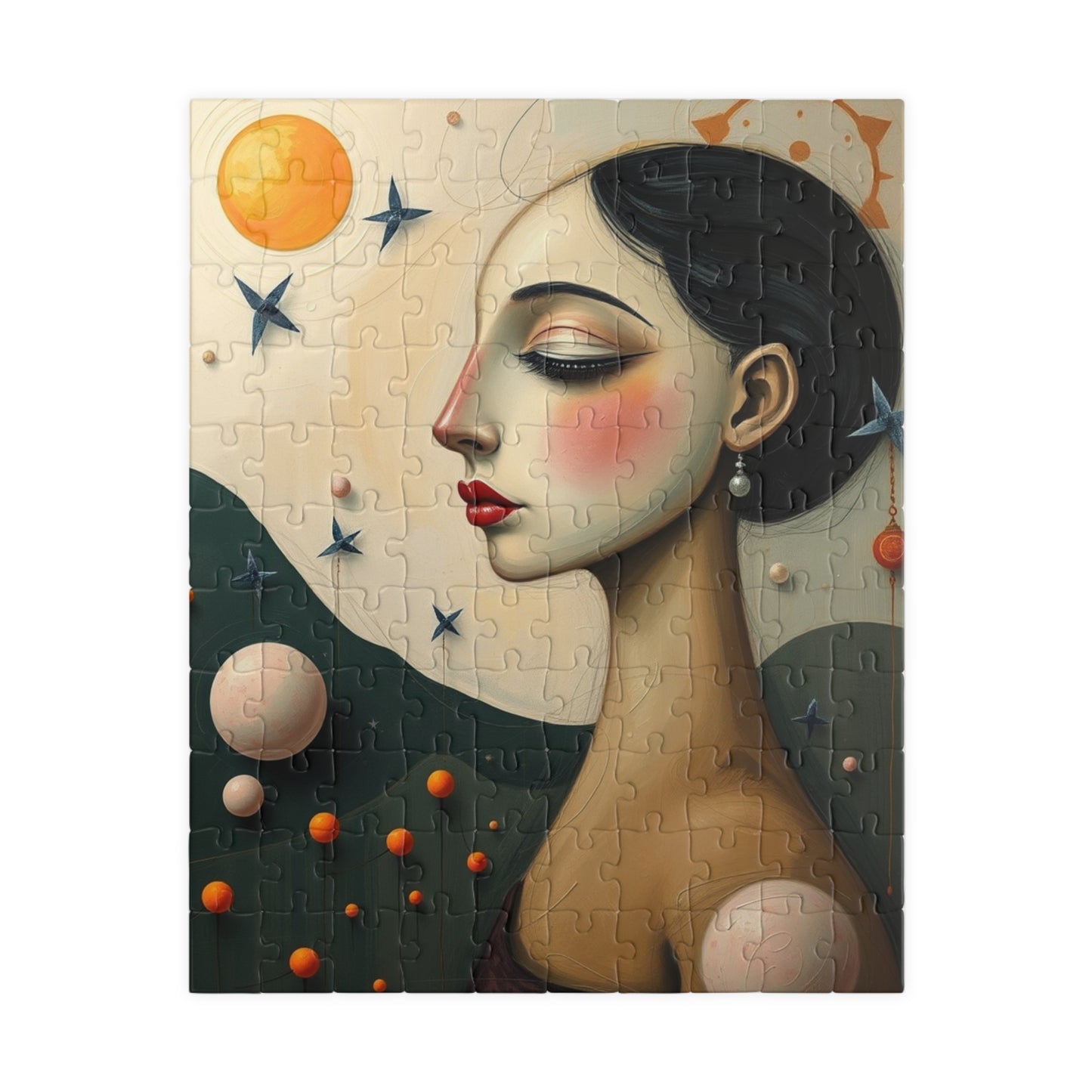 Artistic Portrait Jigsaw Puzzle - Surreal Home Entertainment, Relaxation Activity, Gift for Art Lovers, Mindfulness Activity, Family Fun 110 pcs (Vertical) Puzzle The Puzzle Chest