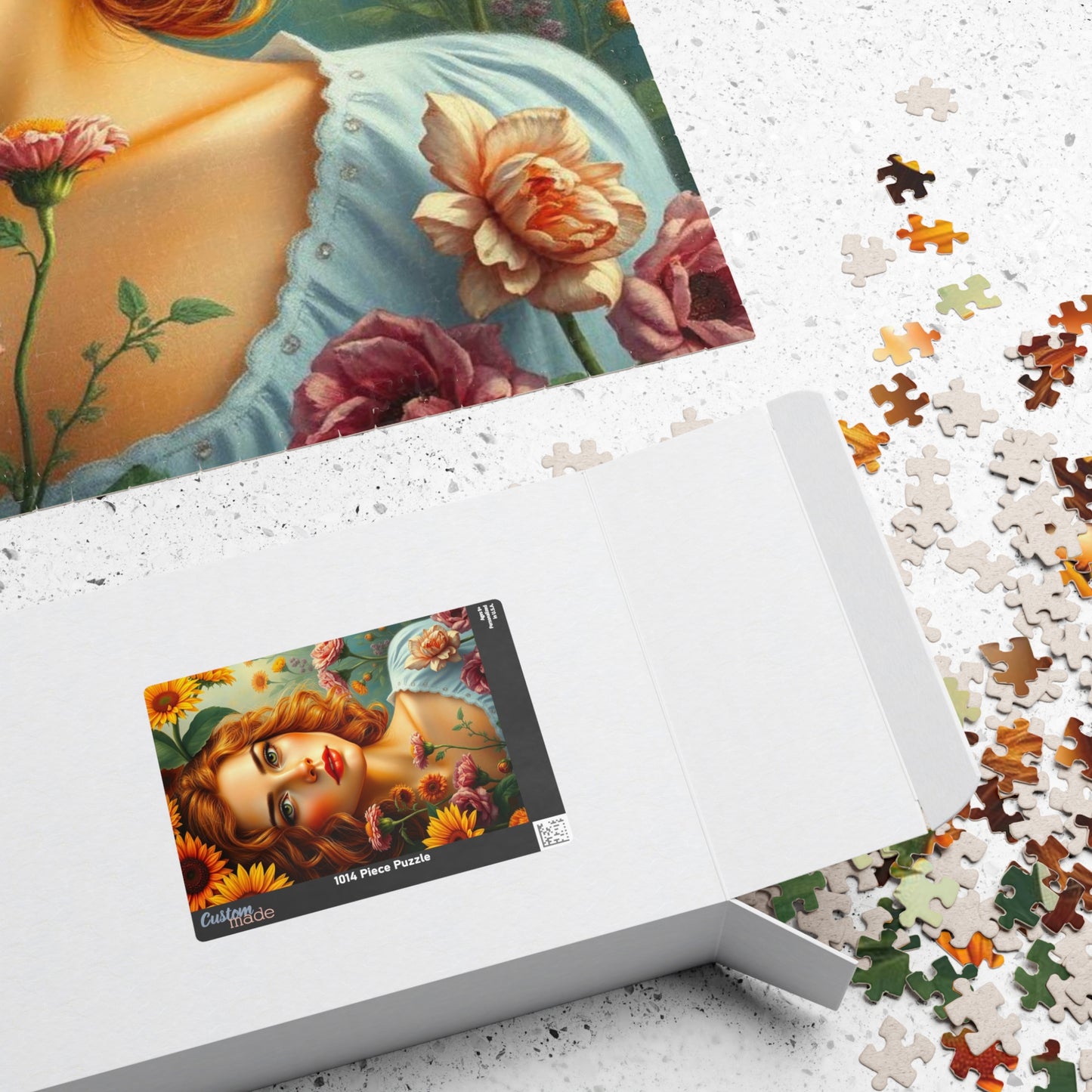 Sunflower Muse Jigsaw Puzzle for Adults, Woman Floral Portrait, Creative Hobby Puzzle Gift for Friends and Family, Fun Challenge Puzzle The Puzzle Chest