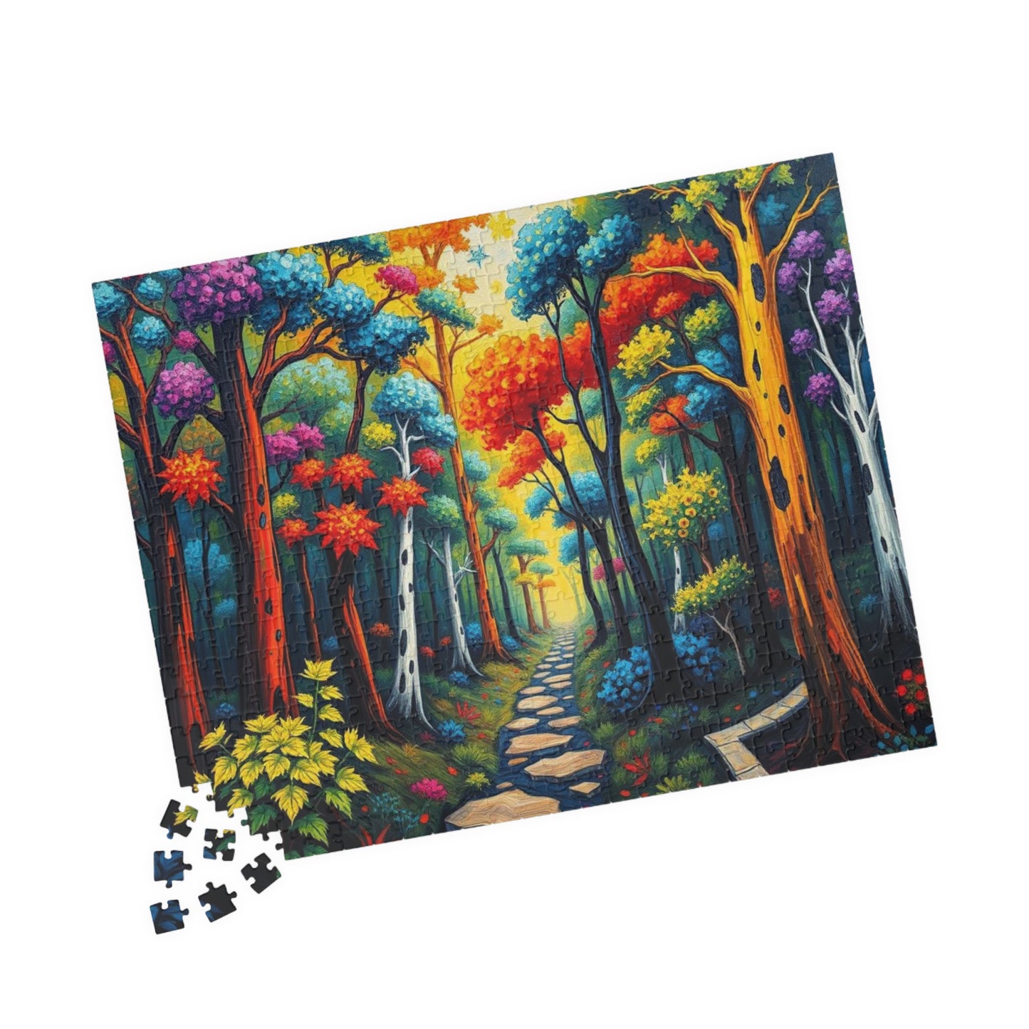 Colorful Forest Puzzle Jigsaw Game for Relaxation and Fun, Gift for Nature Lovers, Family Activity, 110, 252, 520, 1014-piece Brain Teaser Puzzle The Puzzle Chest