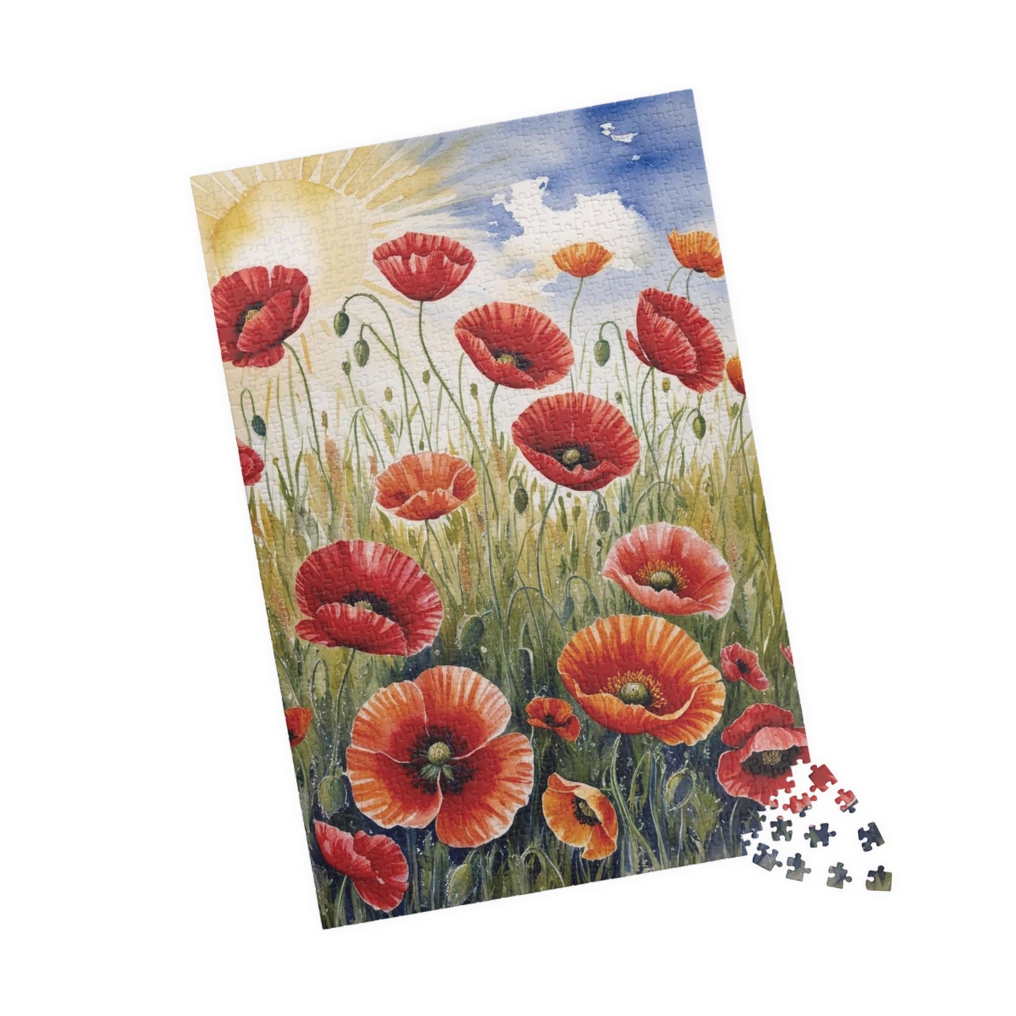Poppy Field Jigsaw Puzzle, Impressionist Style Summer 110-1014 Piece Tabletop Game, Mindfulness Birthday Holiday Gift for Friends Puzzle The Puzzle Chest