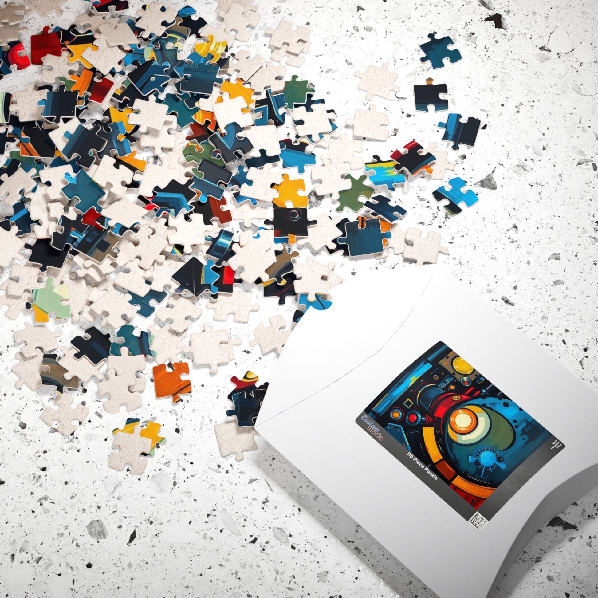 Vibrant Abstract Puzzle, Fun Family Jigsaw Game, Unique Gift for Art Lover Puzzle The Puzzle Chest