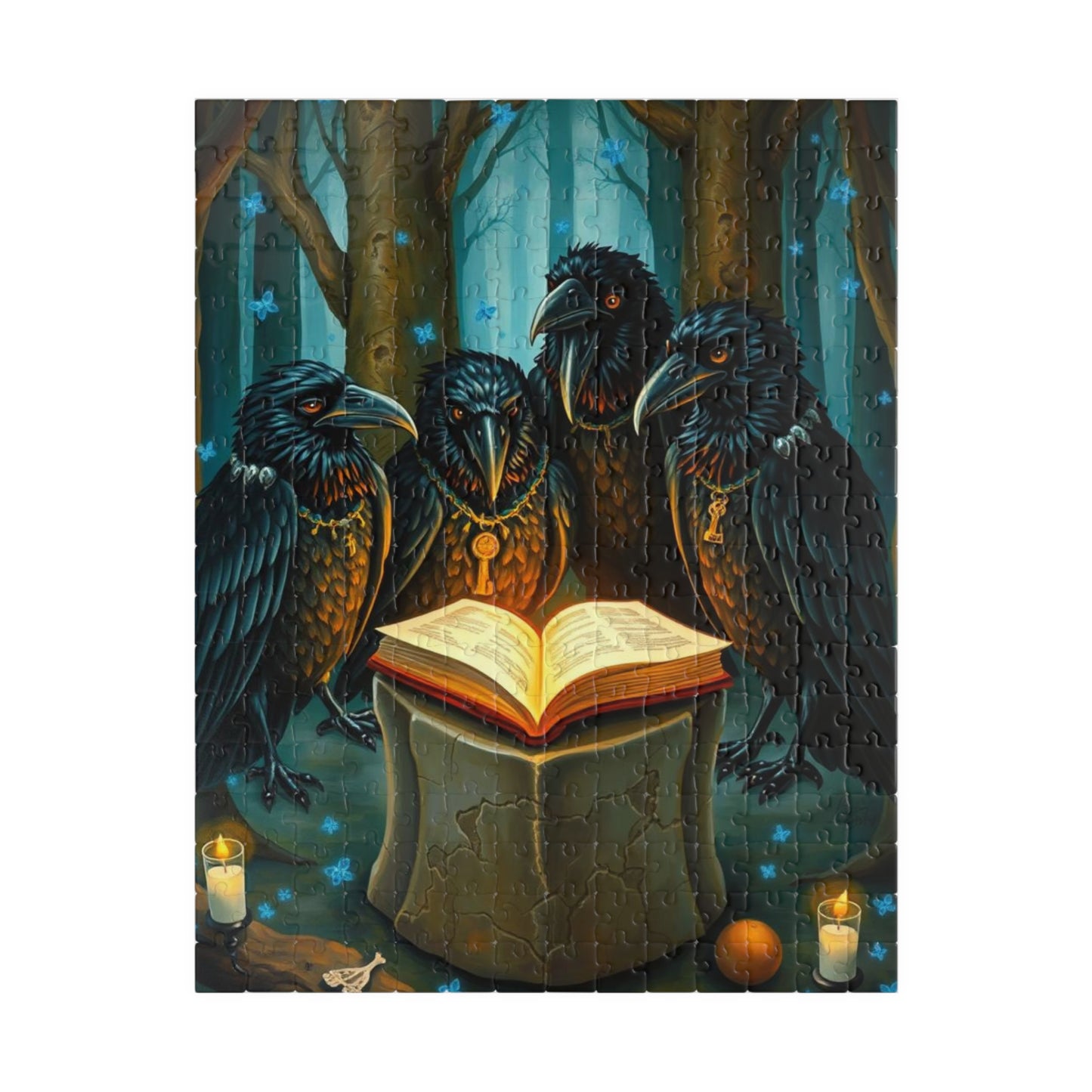 Mystical Raven Puzzle - Enchanting 110, 252, 520, 1014-piece Jigsaw Dark Fantasy Art Creative Birthday or Holiday Gift for Puzzle Lovers