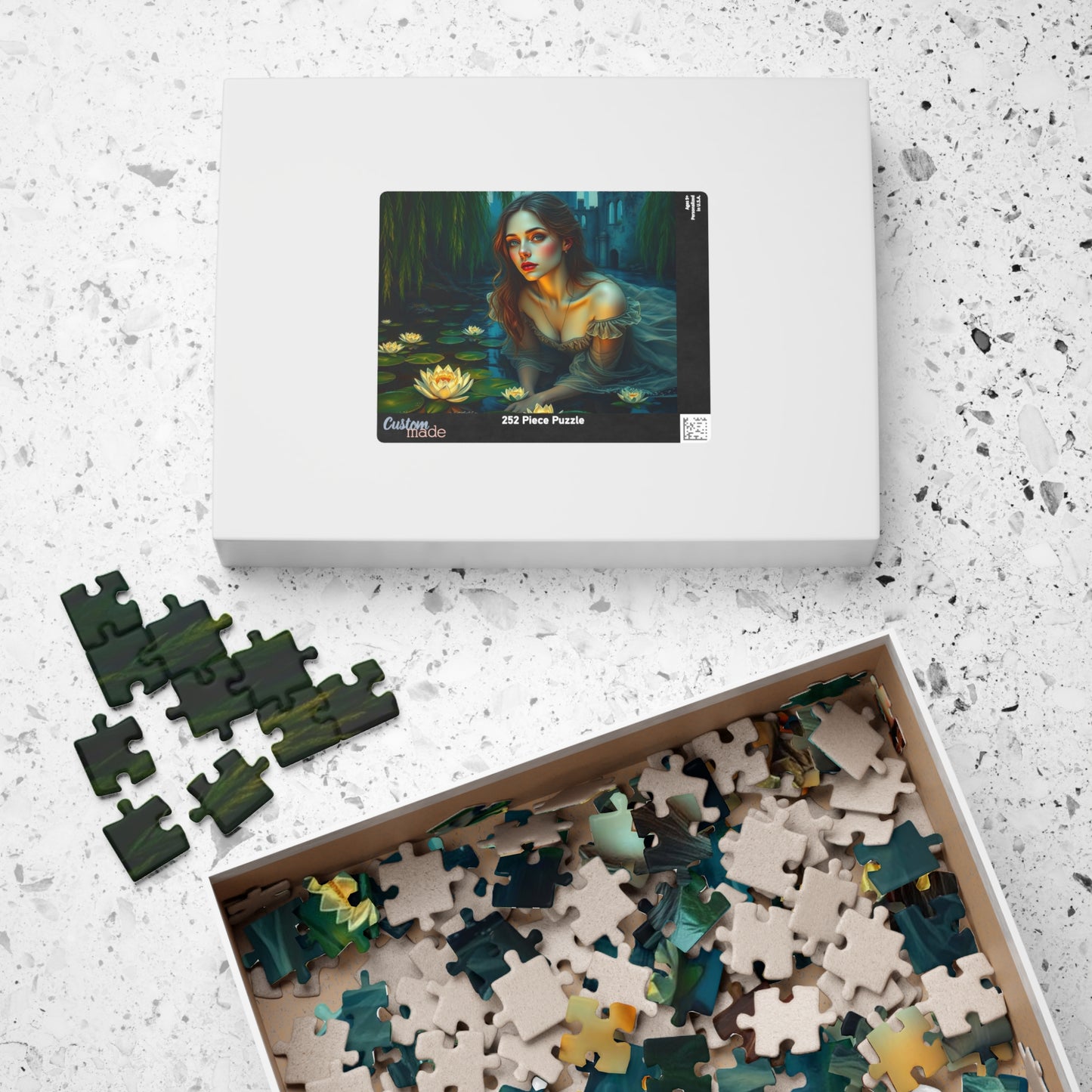 Ophelia's Lament Jigsaw Puzzle - Lotus Flower, Gothic Puzzle, Dark Fantasy Puzzle Art Gift for Friend, Mindfulness Activity Puzzle The Puzzle Chest