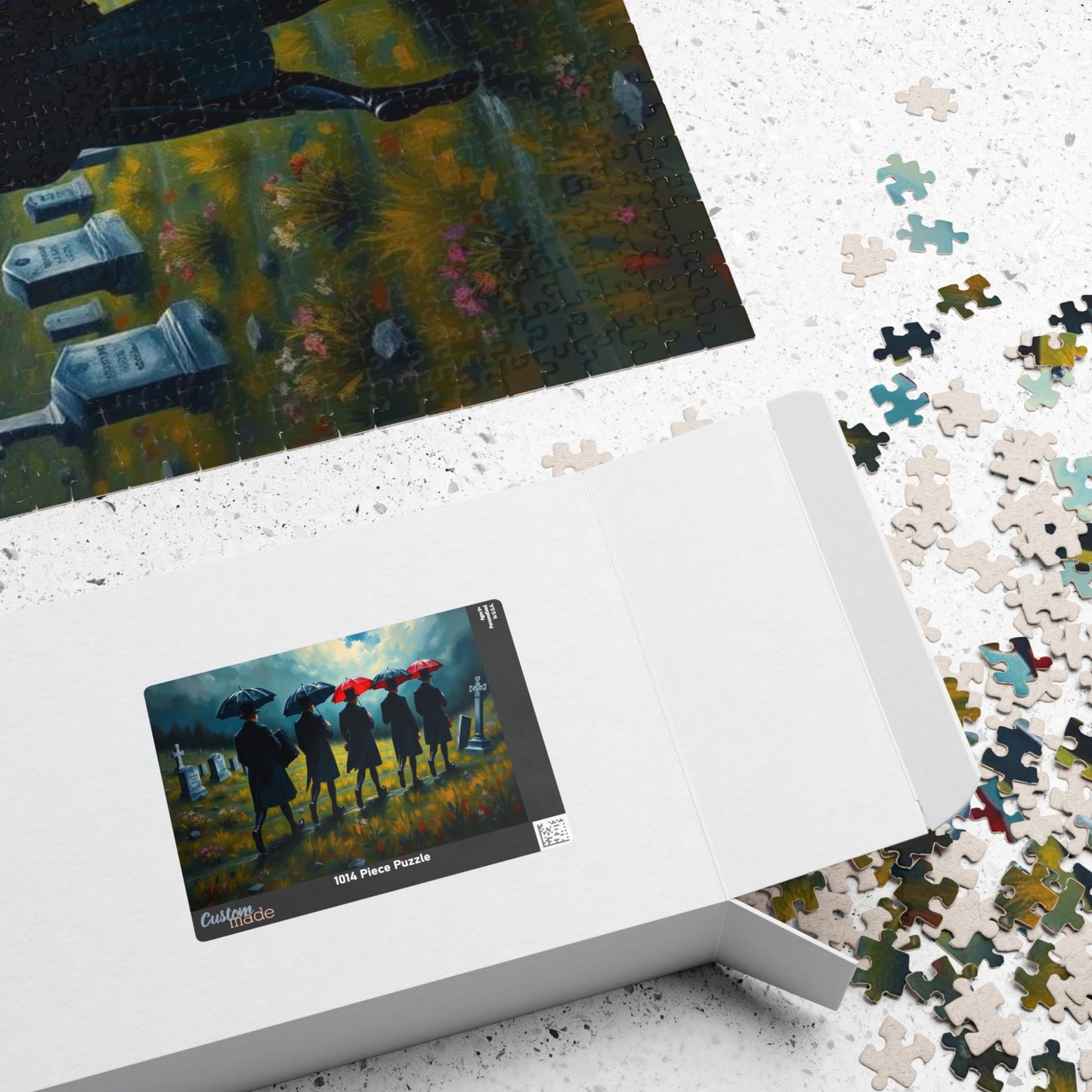Gothic Procession Jigsaw Puzzle, Gothic Puzzle, Dark Art Puzzle, Stormy Cemetery Landscape Puzzle, 1000-Piece Puzzle Gift for Puzzle Lovers Puzzle The Puzzle Chest
