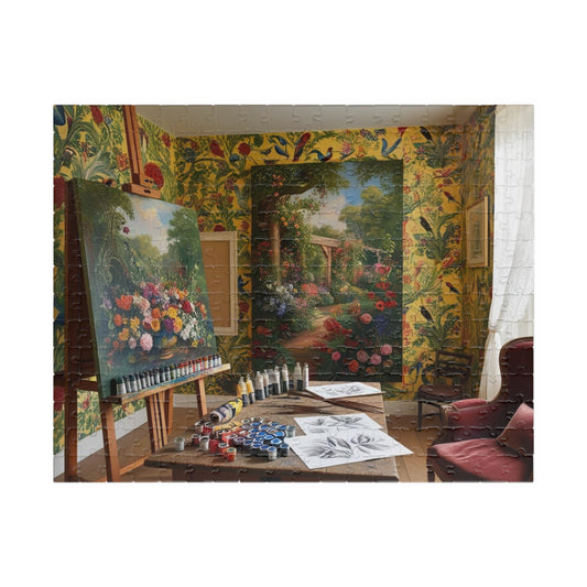 Garden Artist Studio Puzzle - Nature Scene Jigsaw Game for Adult Relaxation, Frameable Home Decor, Gift, Garden Lovers, Creative Challenge 252 pcs (Horizontal) Puzzle The Puzzle Chest