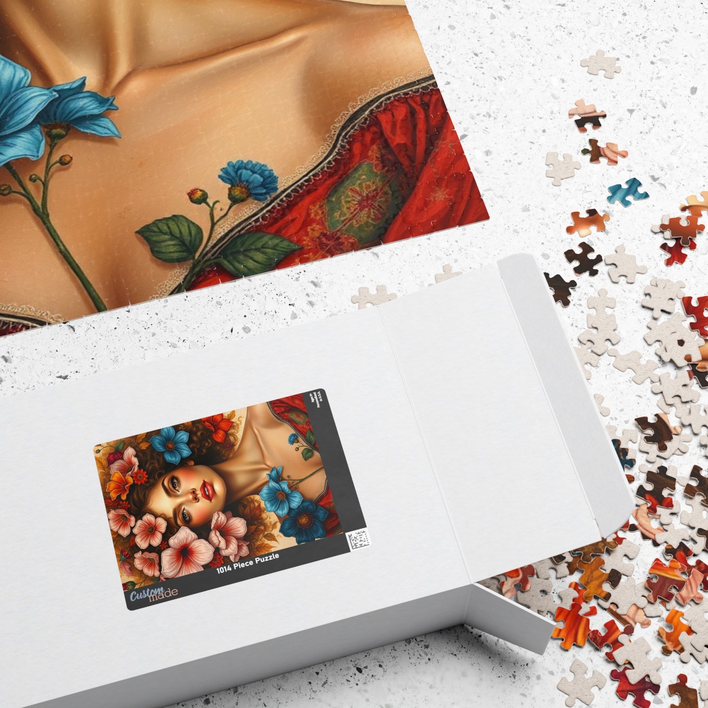 Floral Woman Puzzle, Portrait Art Jigsaw Puzzle for Adults, Unique Gift for Friends, Home Entertainment, Mindfulness Game, Relaxing Activity Puzzle The Puzzle Chest