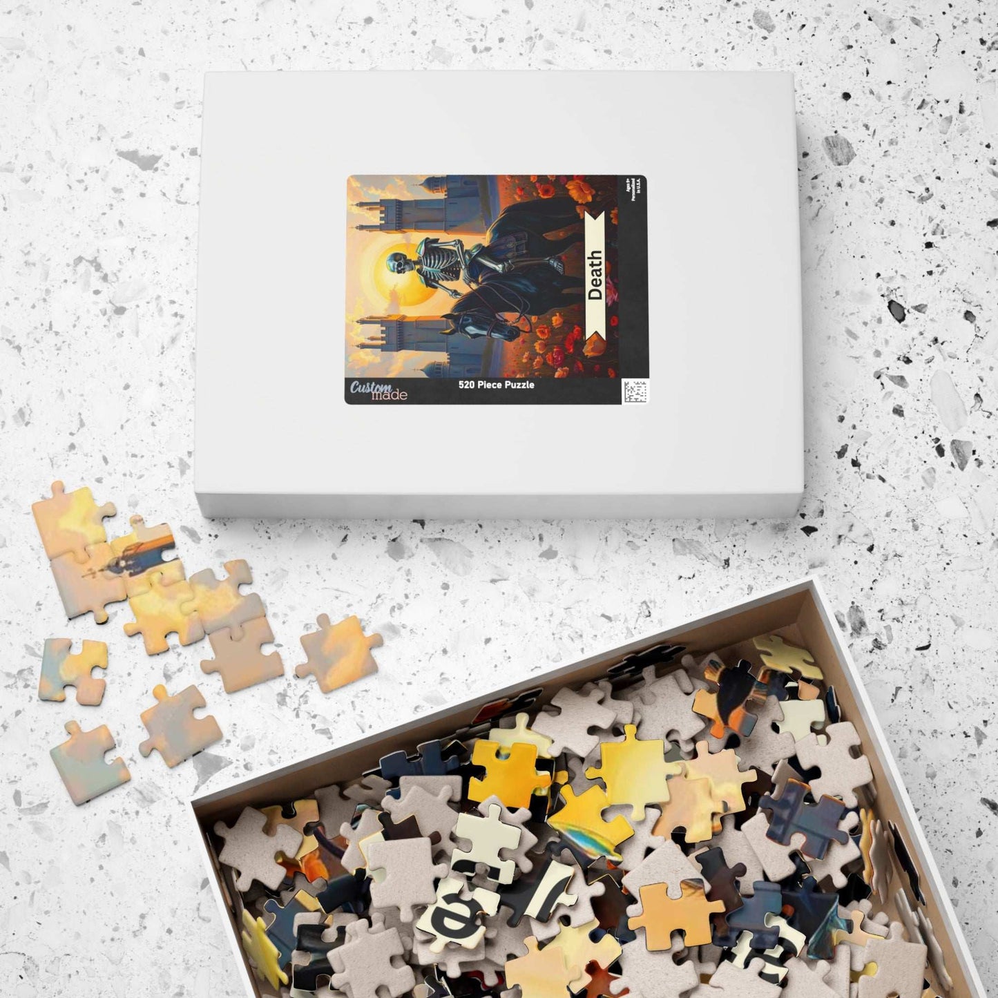 Skeleton Horse Jigsaw Puzzle - Death Tarot Style, Gift for Halloween, Puzzle for Adult, Solo Fun Family Activity, Indoor Quiet Leisure Puzzle The Puzzle Chest